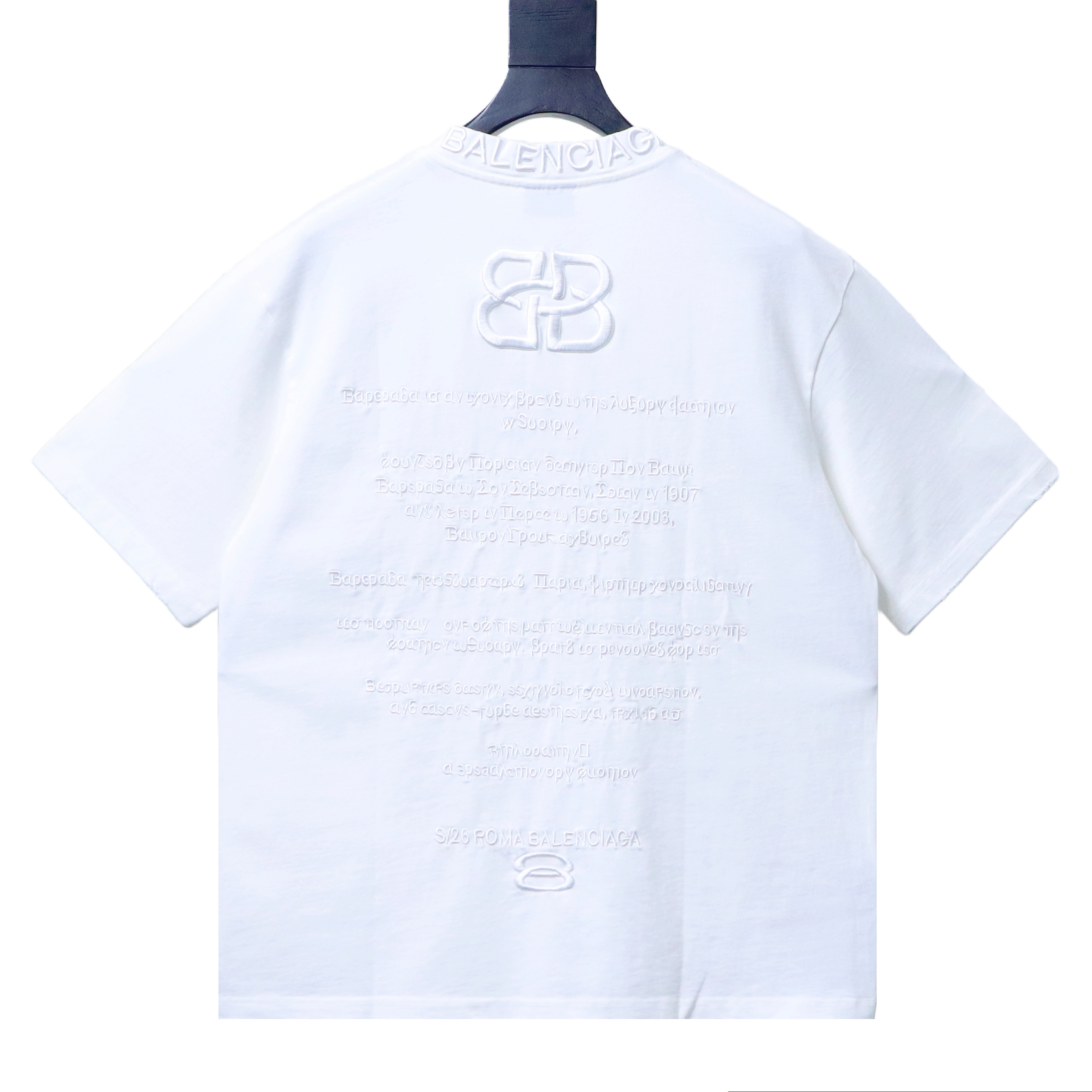 Balenciaga S26 Series Embroidery Heavy Craft Crewneck Short Sleeve T-Shirt Style 4