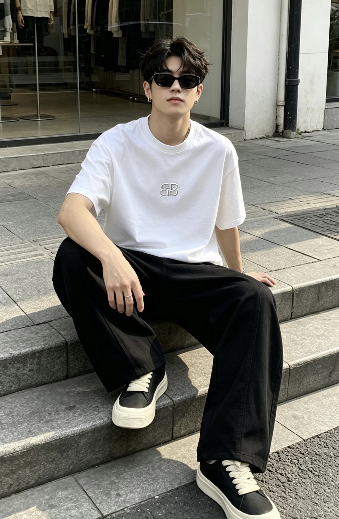 Balenciaga S26 Series Embroidery Heavy Craft Crewneck Short Sleeve T-Shirt Style 4