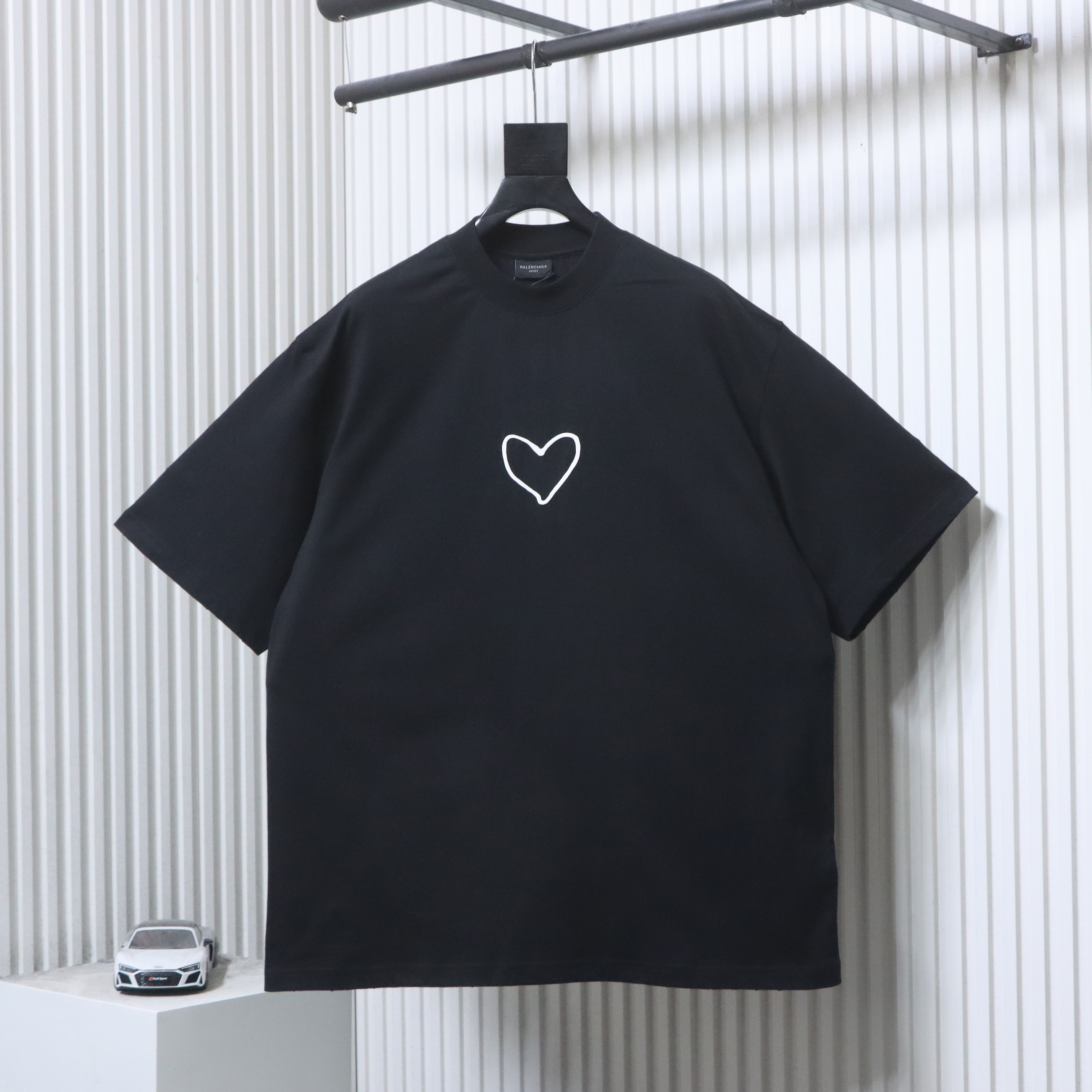 Balenciaga Silicone Heart Logo Short Sleeve T-Shirt