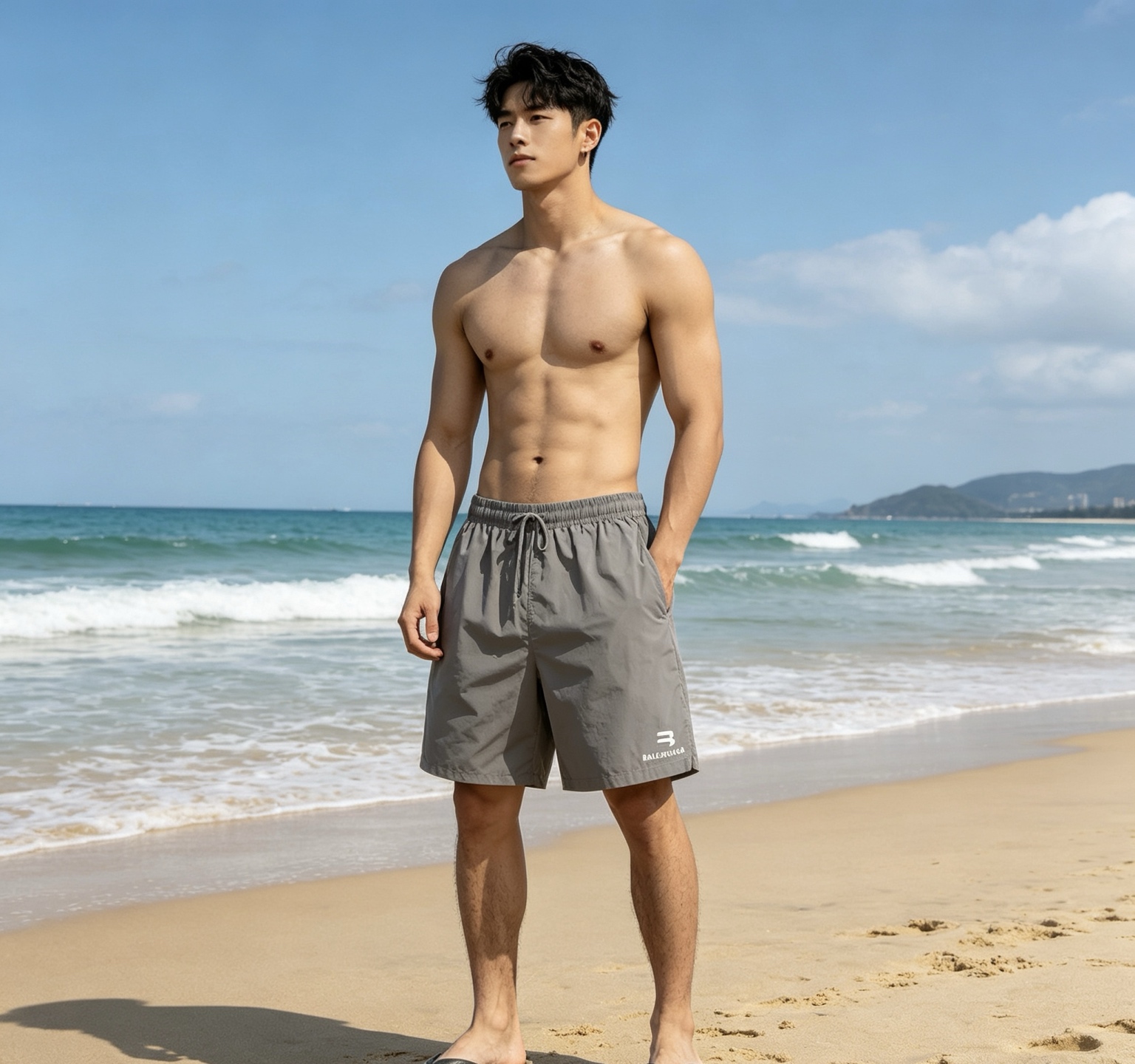 Balenciaga Silicone Letter Small Logo Shorts