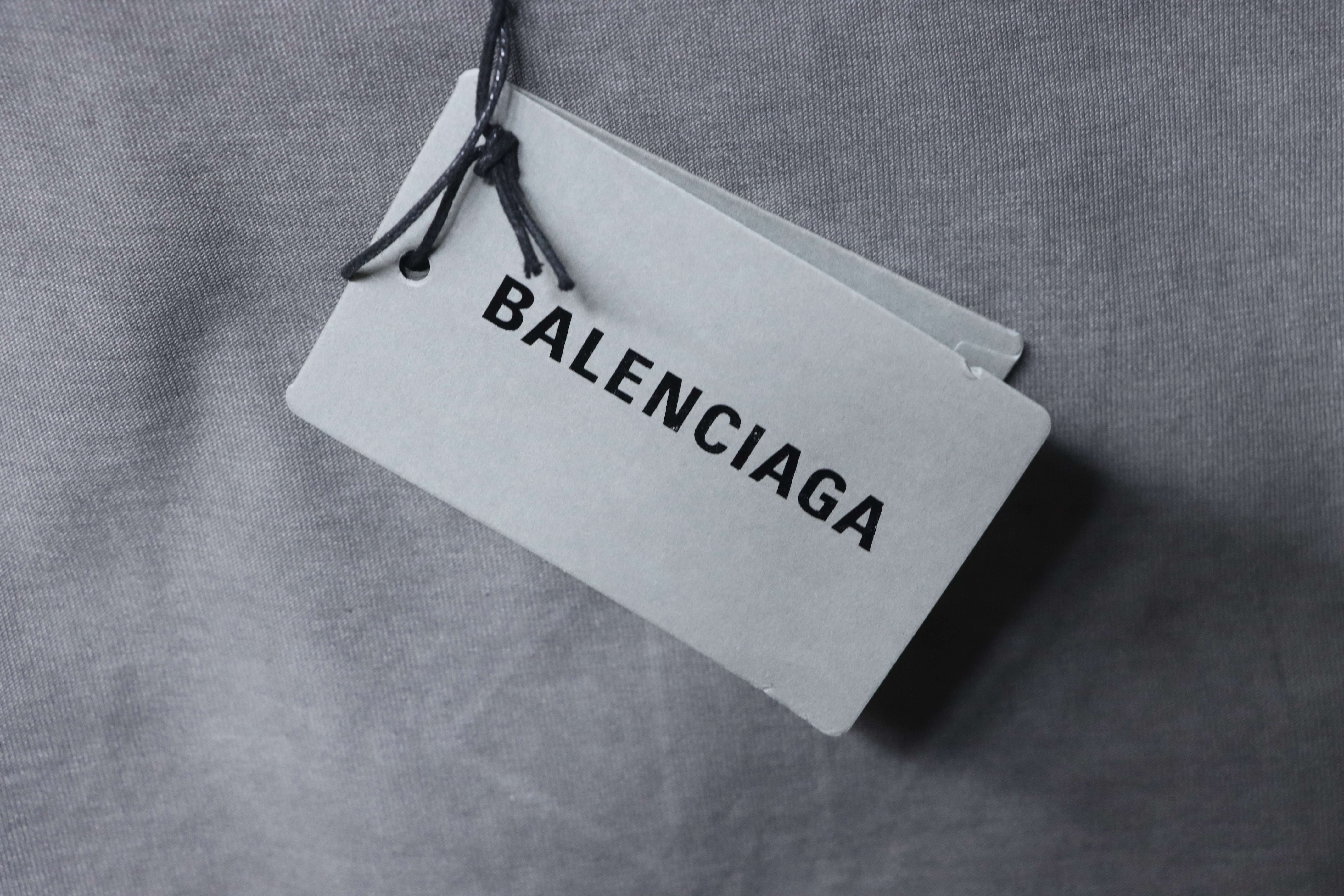 Balenciaga Washed Logo Double B Ripped Short Sleeve T-Shirt Style 1