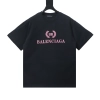 Balenciaga Wheat Pink Letter Print Short Sleeve T-Shirt