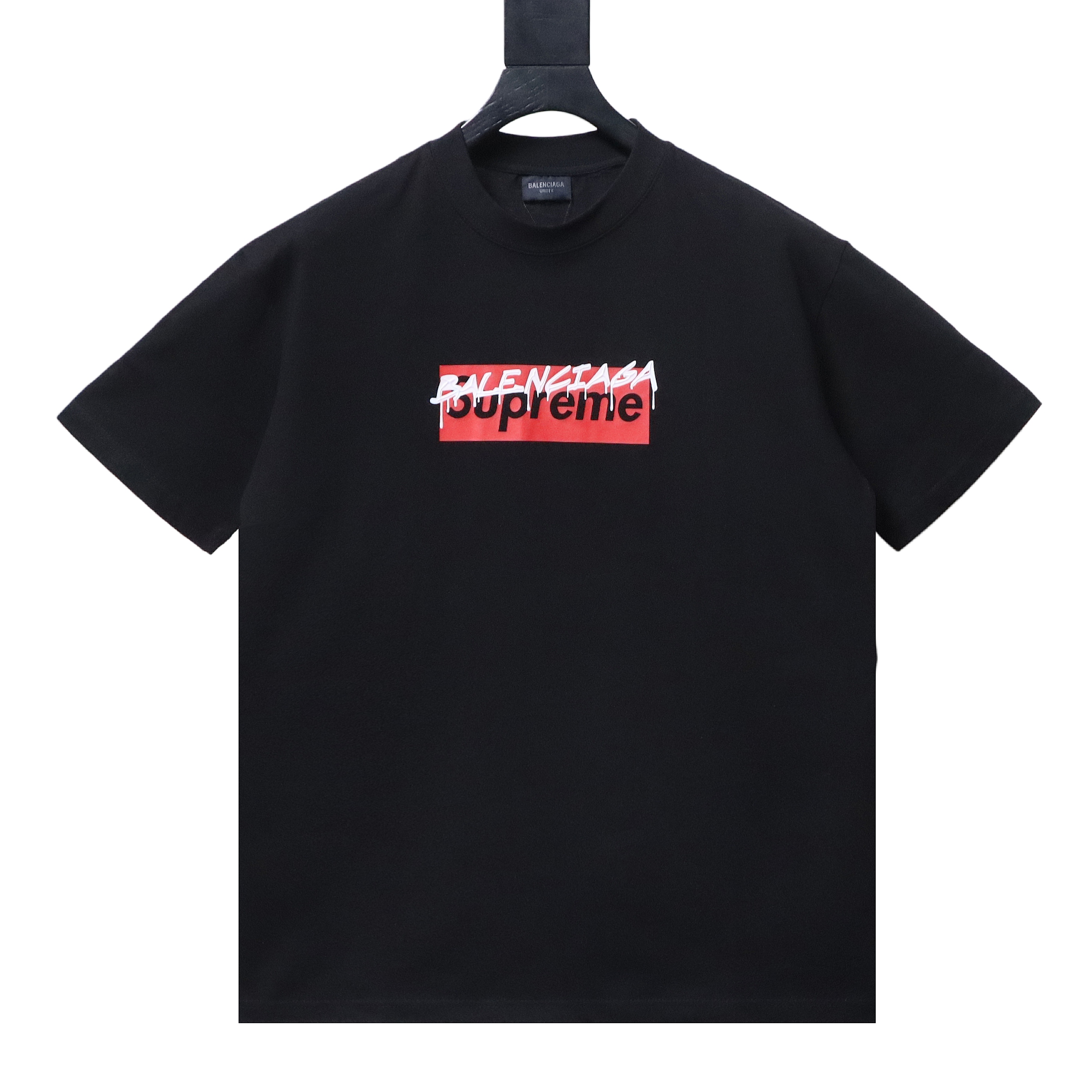 Balenciaga X Supreme Collaboration Collaboration Logo Letter Print Short Sleeve T-Shirt Style 2
