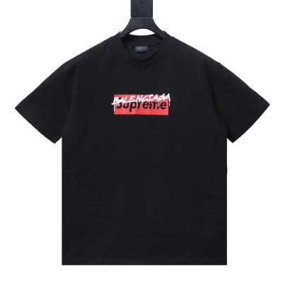Balenciaga X Supreme Collaboration Collaboration Logo Letter Print Short Sleeve T-Shirt Style 2 02