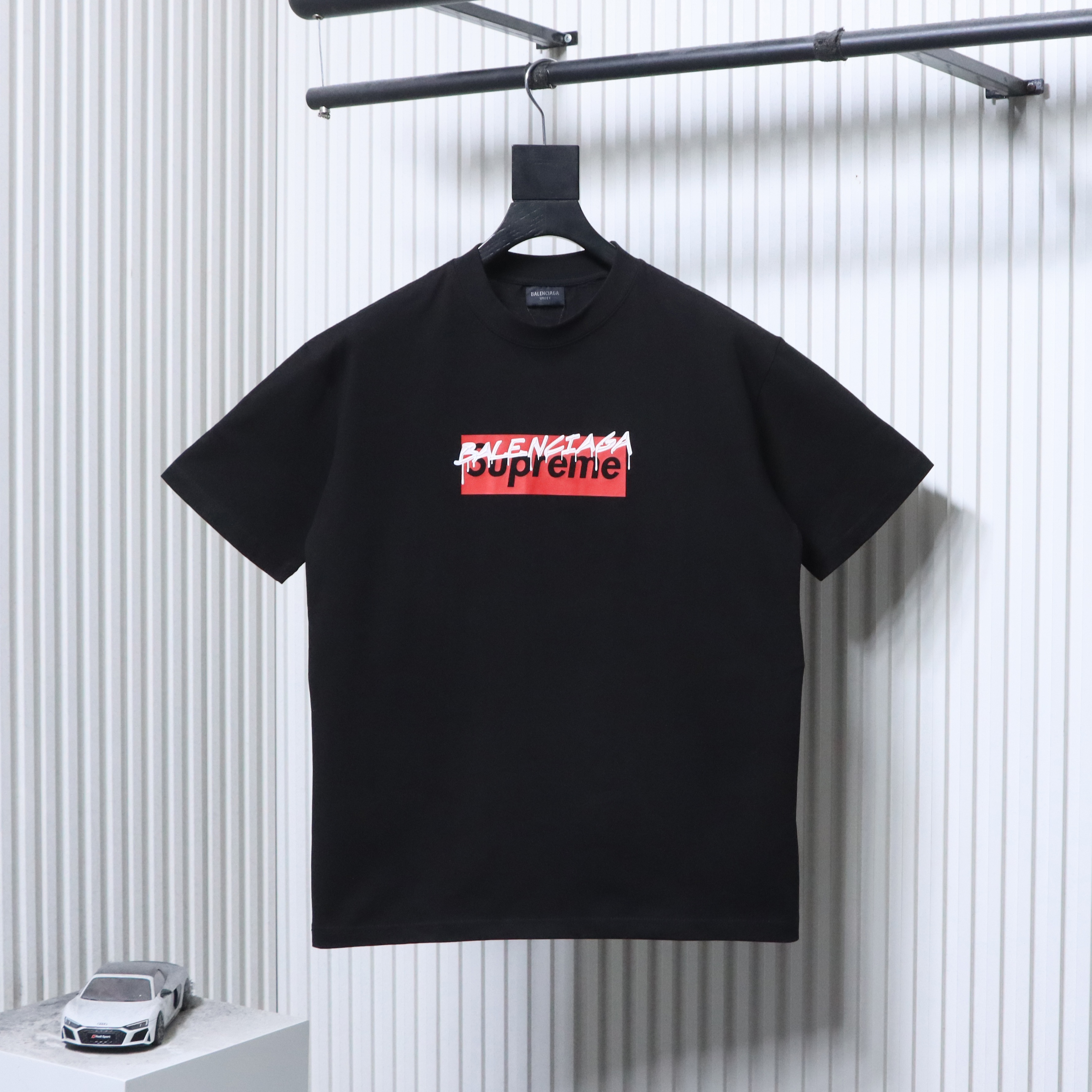 Balenciaga X Supreme Collaboration Collaboration Logo Letter Print Short Sleeve T-Shirt Style 2