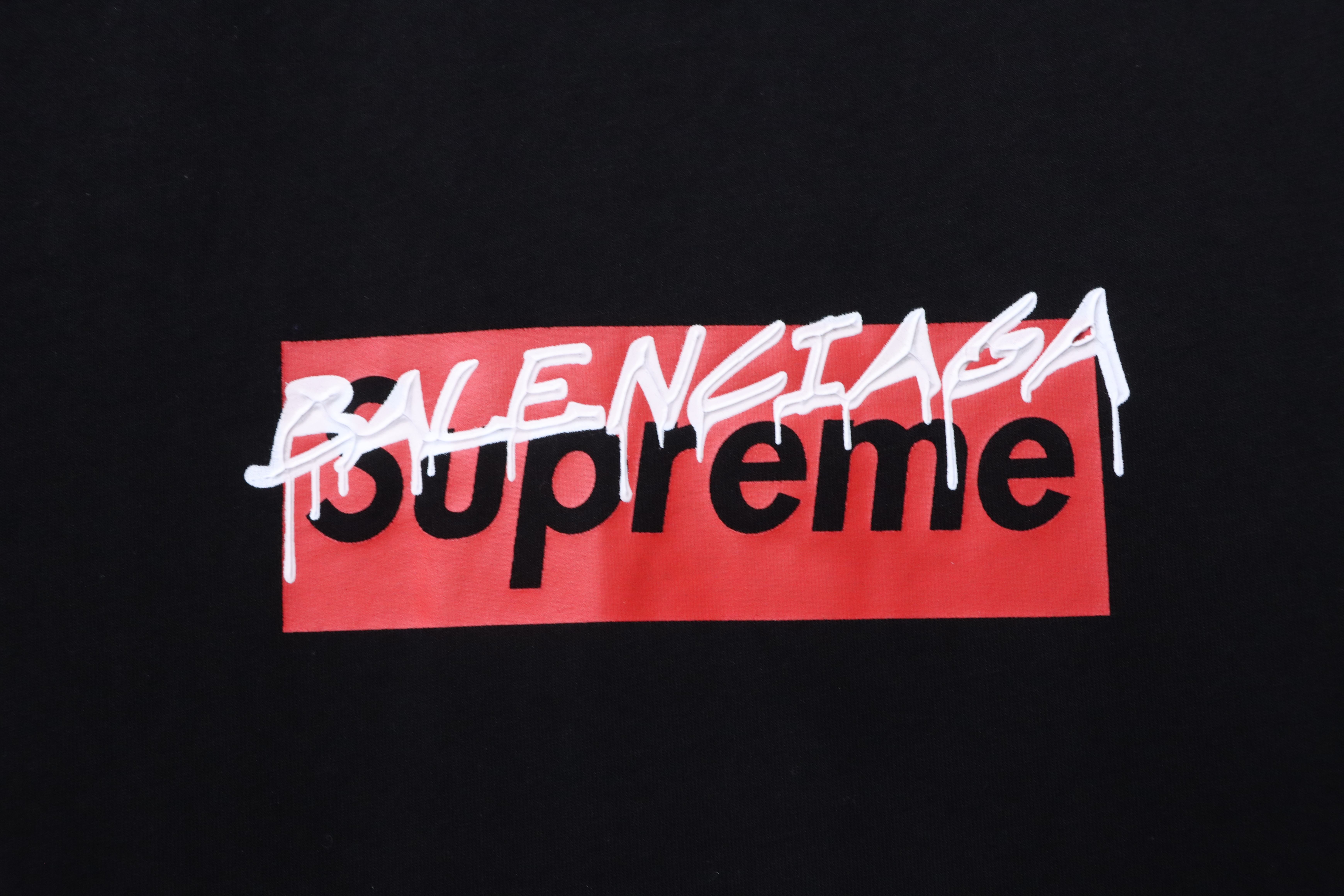 Balenciaga X Supreme Collaboration Collaboration Logo Letter Print Short Sleeve T-Shirt Style 2