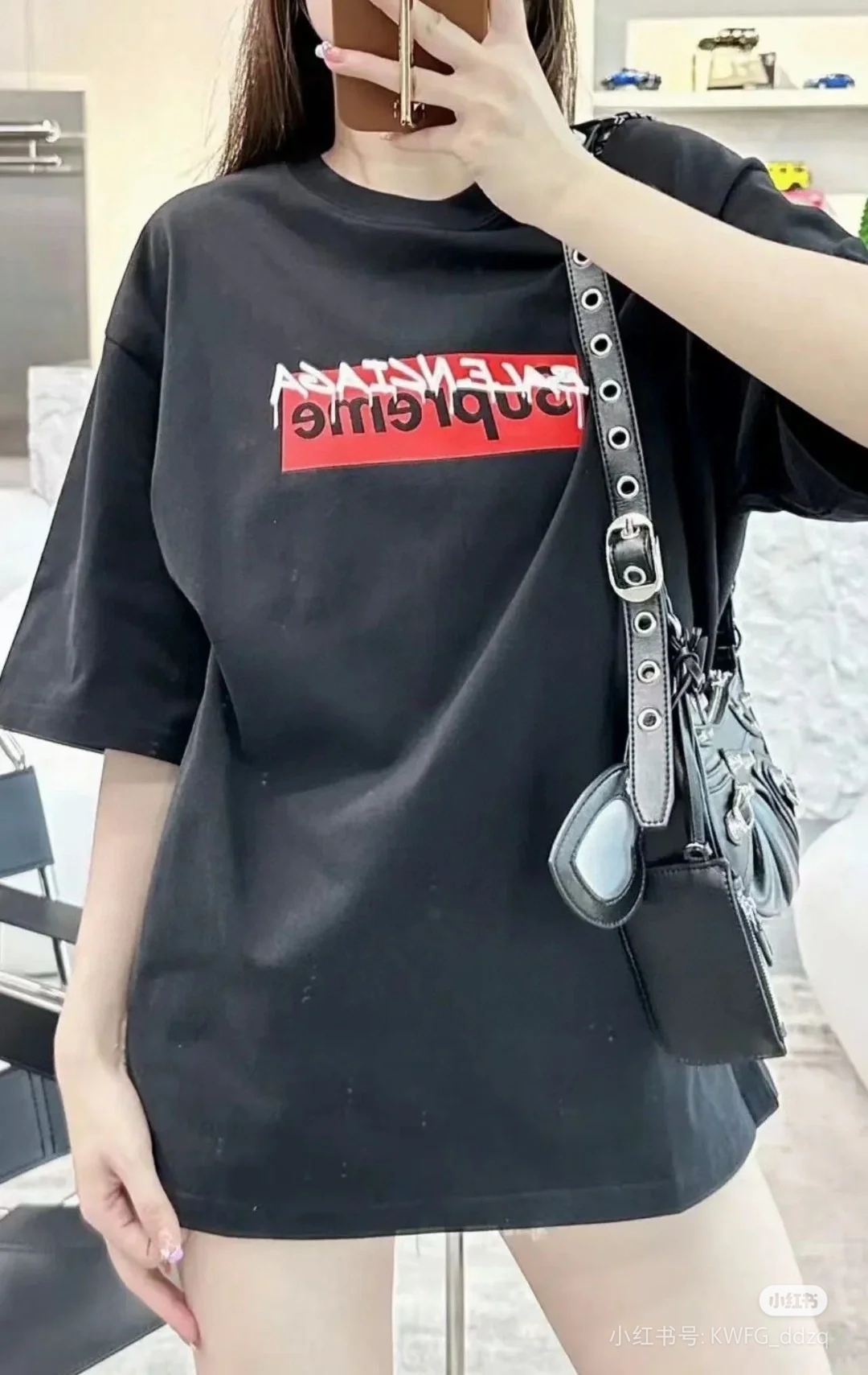 Balenciaga X Supreme Collaboration Collaboration Logo Letter Print Short Sleeve T-Shirt Style 2