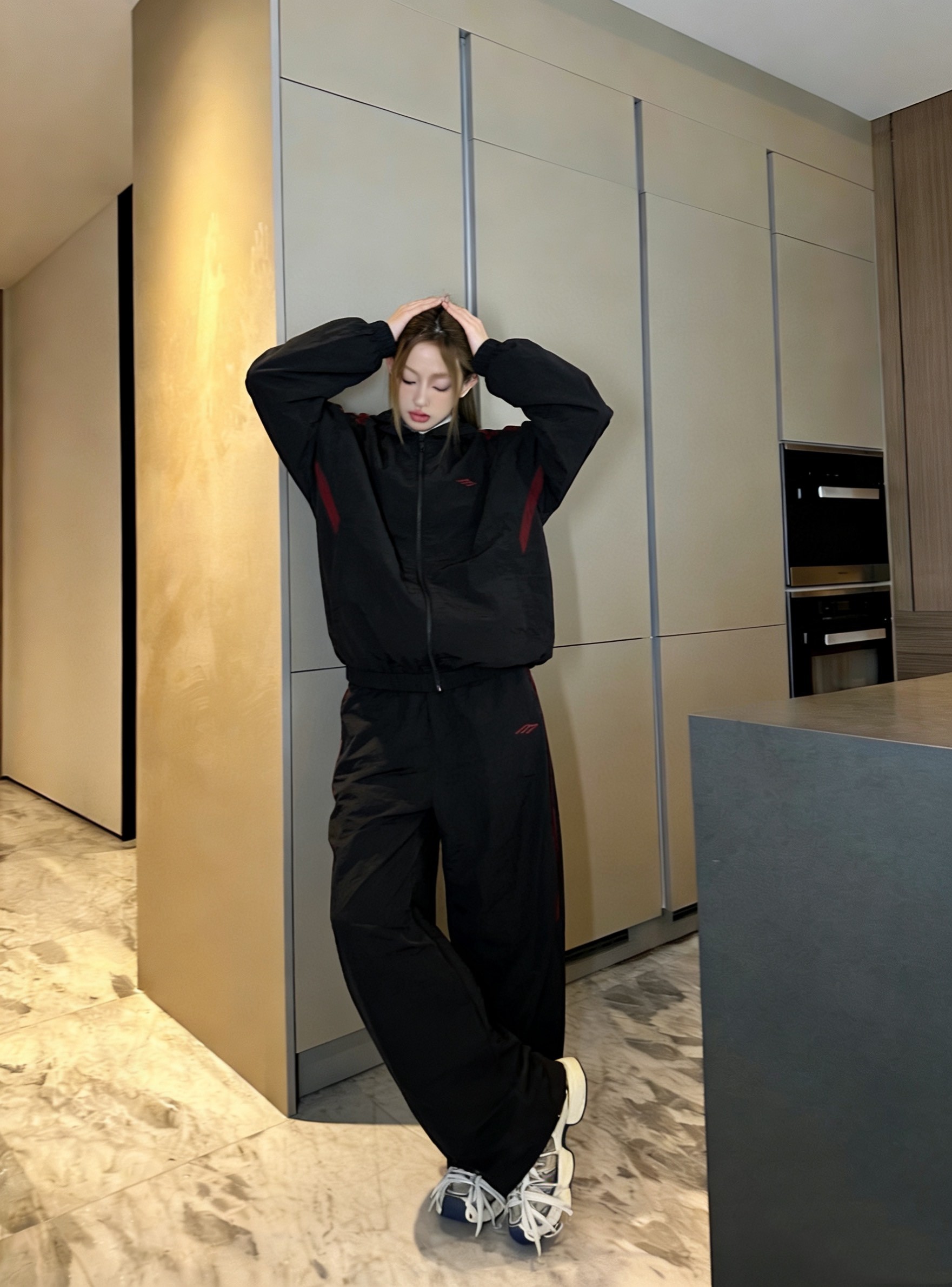 BLCG 26SS 3M Black Red Panel Embroidery Jacket