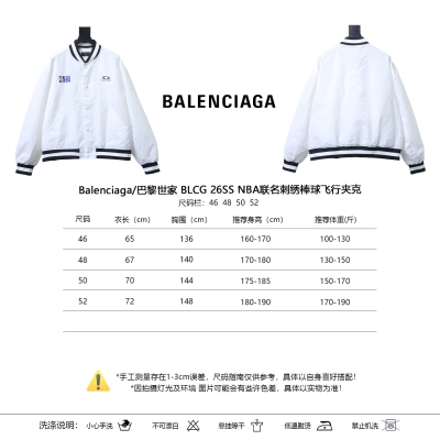 Balenciaga BLCG 26SS NBA Collaboration Embroidery Bomber Jacket Style 2 01
