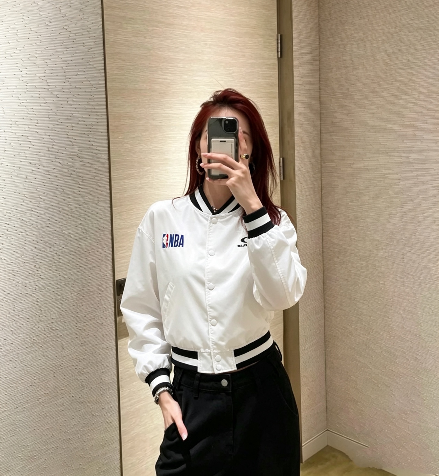 Balenciaga BLCG 26SS NBA Collaboration Embroidery Bomber Jacket Style 2