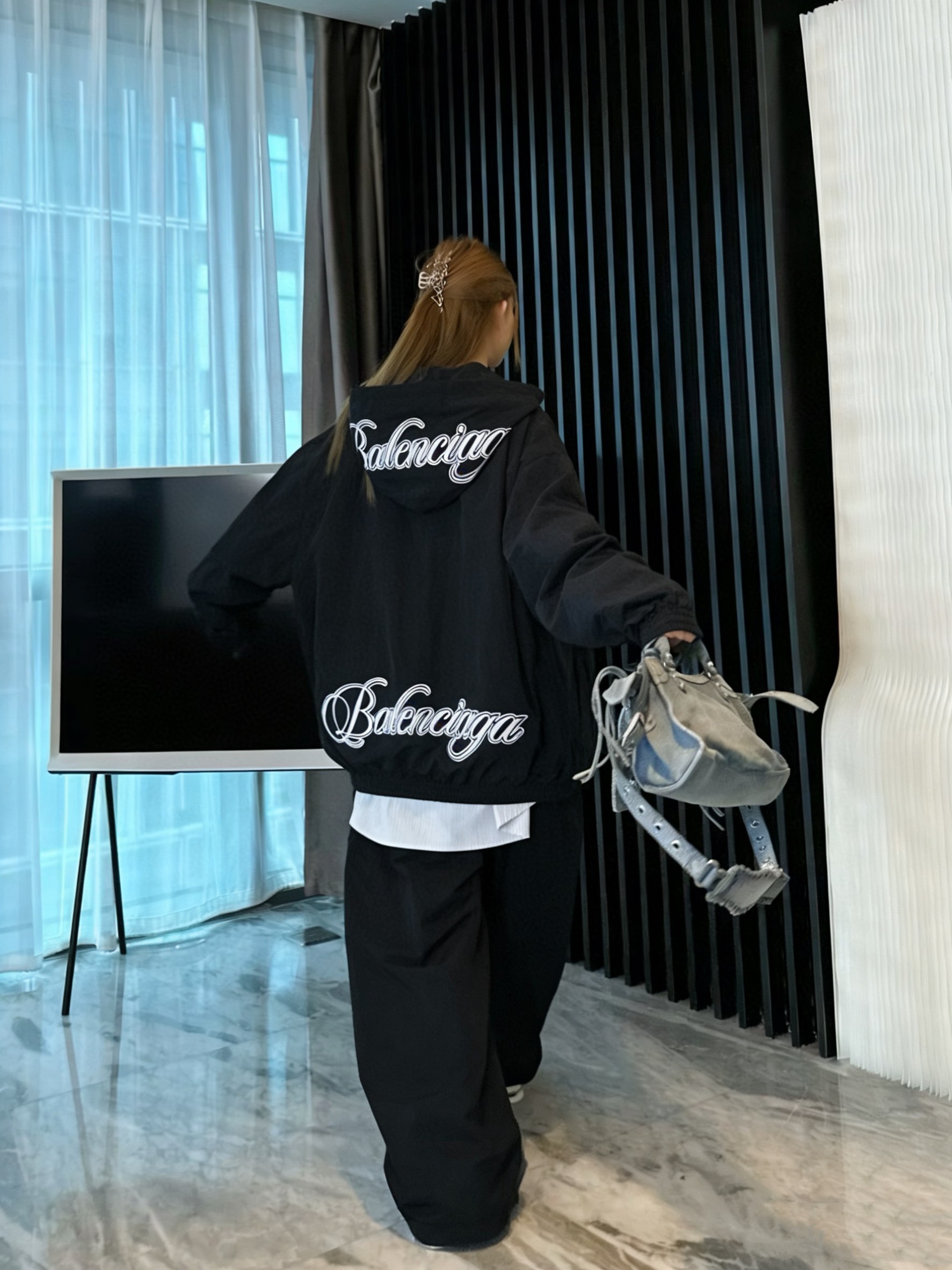 BLCG 26SS Script Signature Letter Embroidery Tracksuit Pants