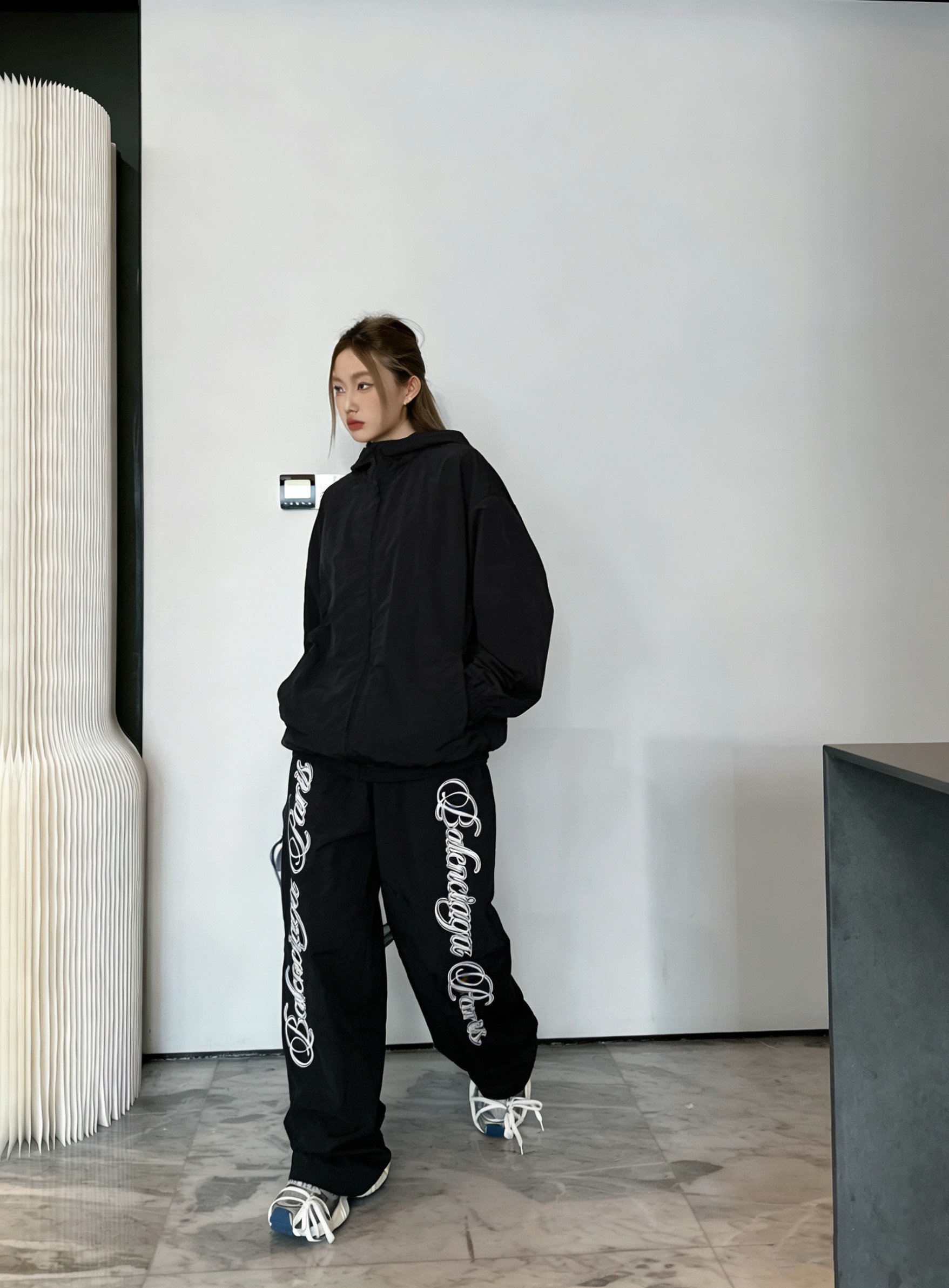 BLCG 26SS Script Signature Letter Embroidery Tracksuit Pants