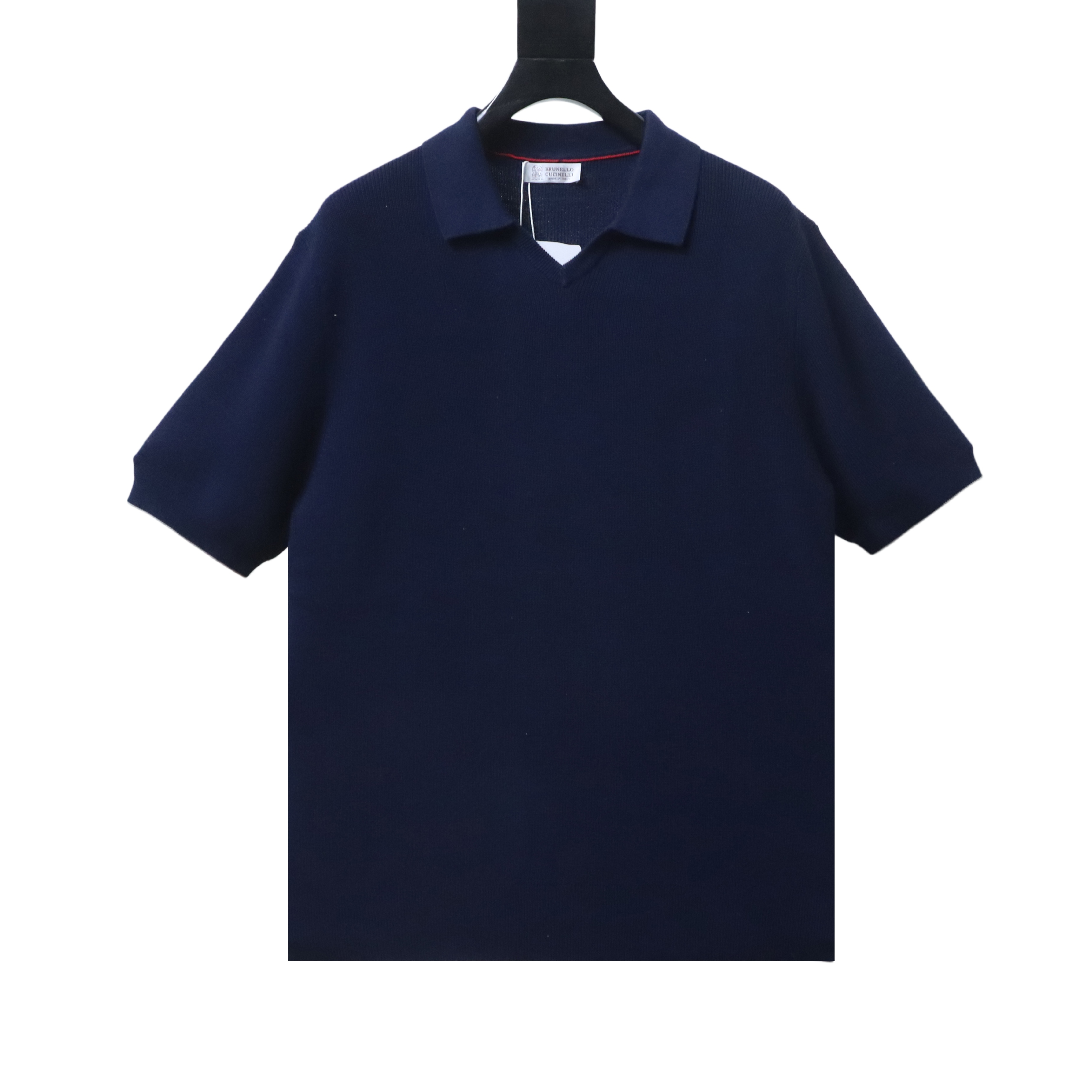 Brunello Cucinelli BC Seagull Collar Knitted Short Sleeve Polo Shirt Style 1