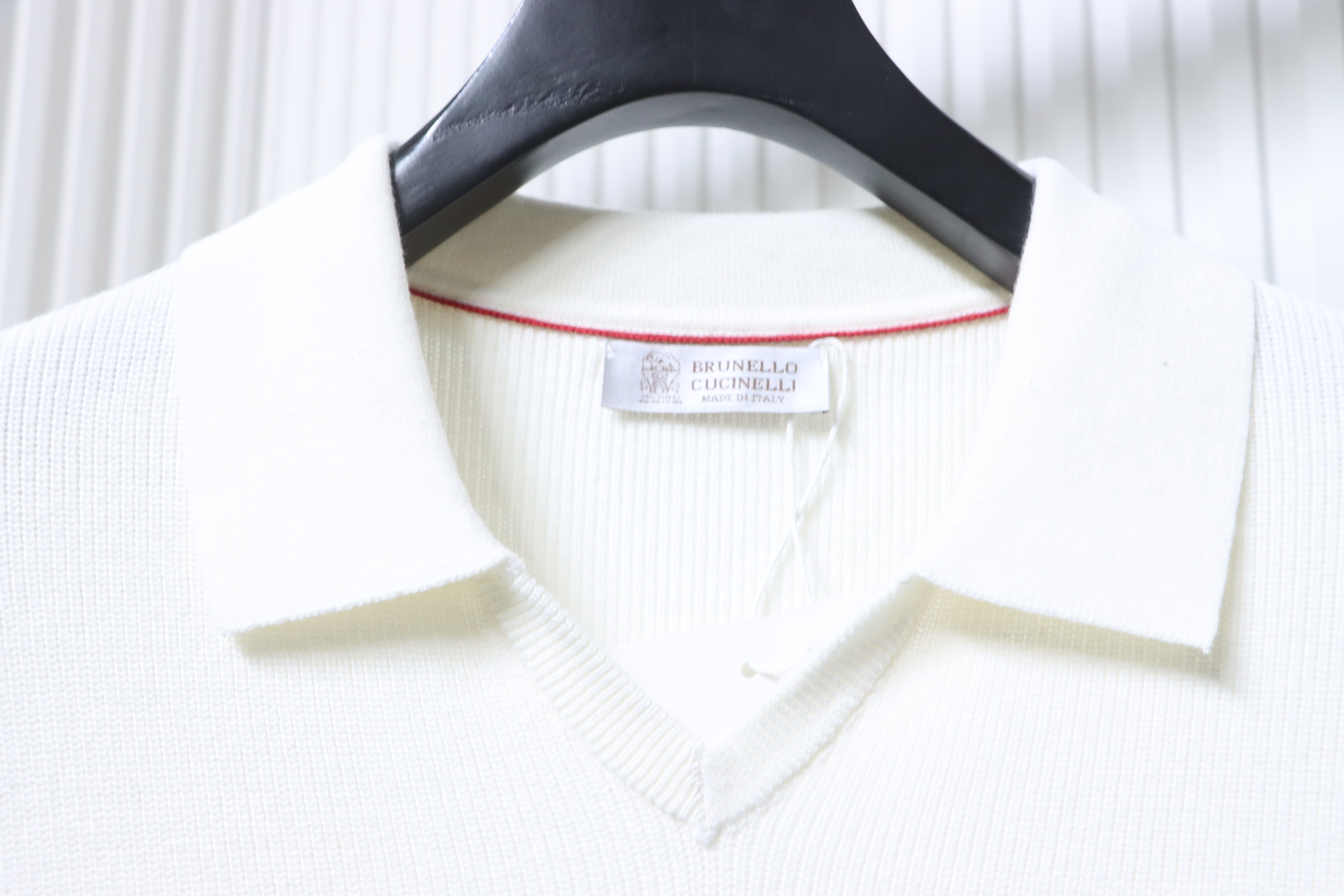 Brunello Cucinelli BC Seagull Collar Knitted Short Sleeve Polo Shirt Style 3