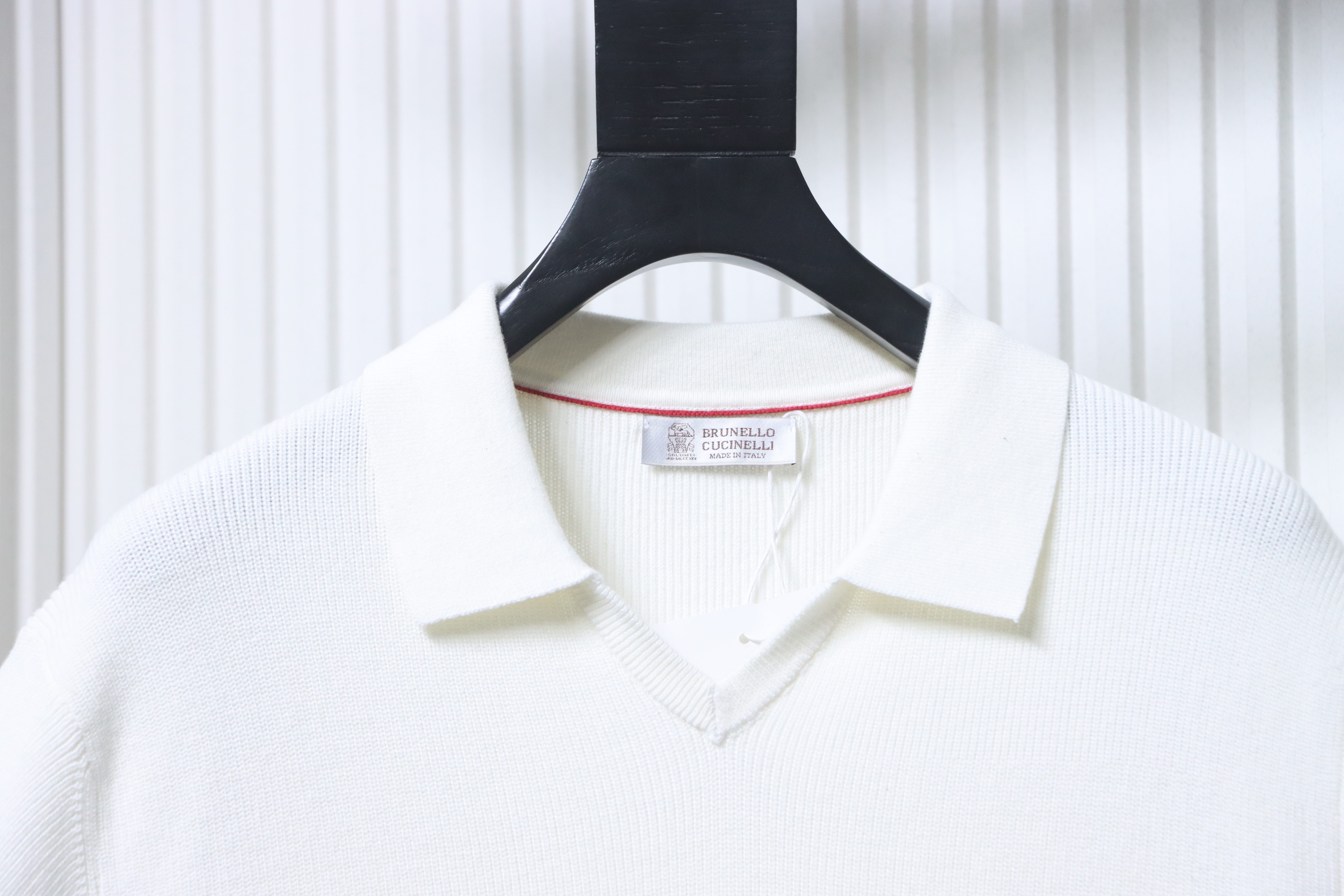 Brunello Cucinelli BC Seagull Collar Knitted Short Sleeve Polo Shirt Style 3