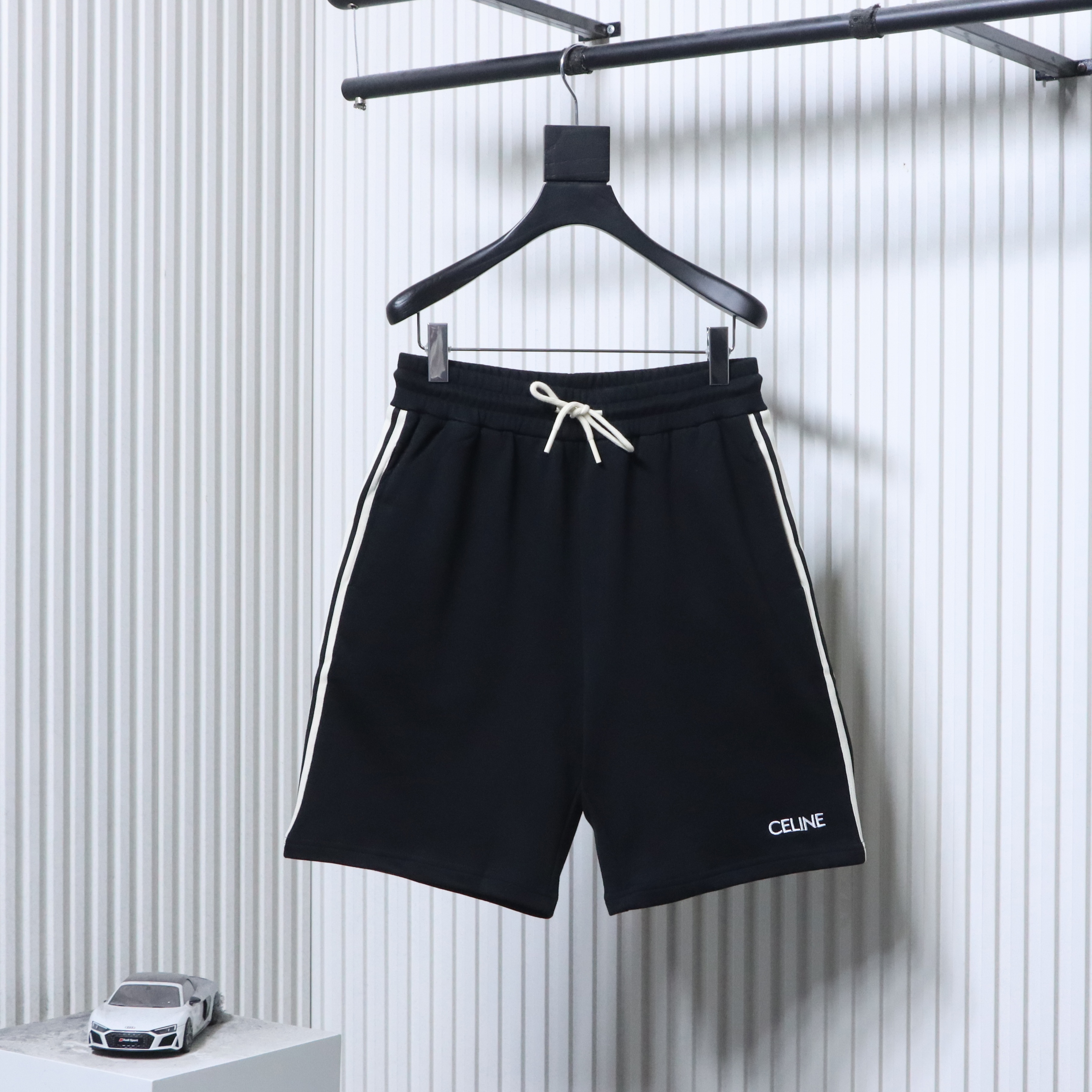 Celine 25SS Tape Embroidered Letter Shorts
