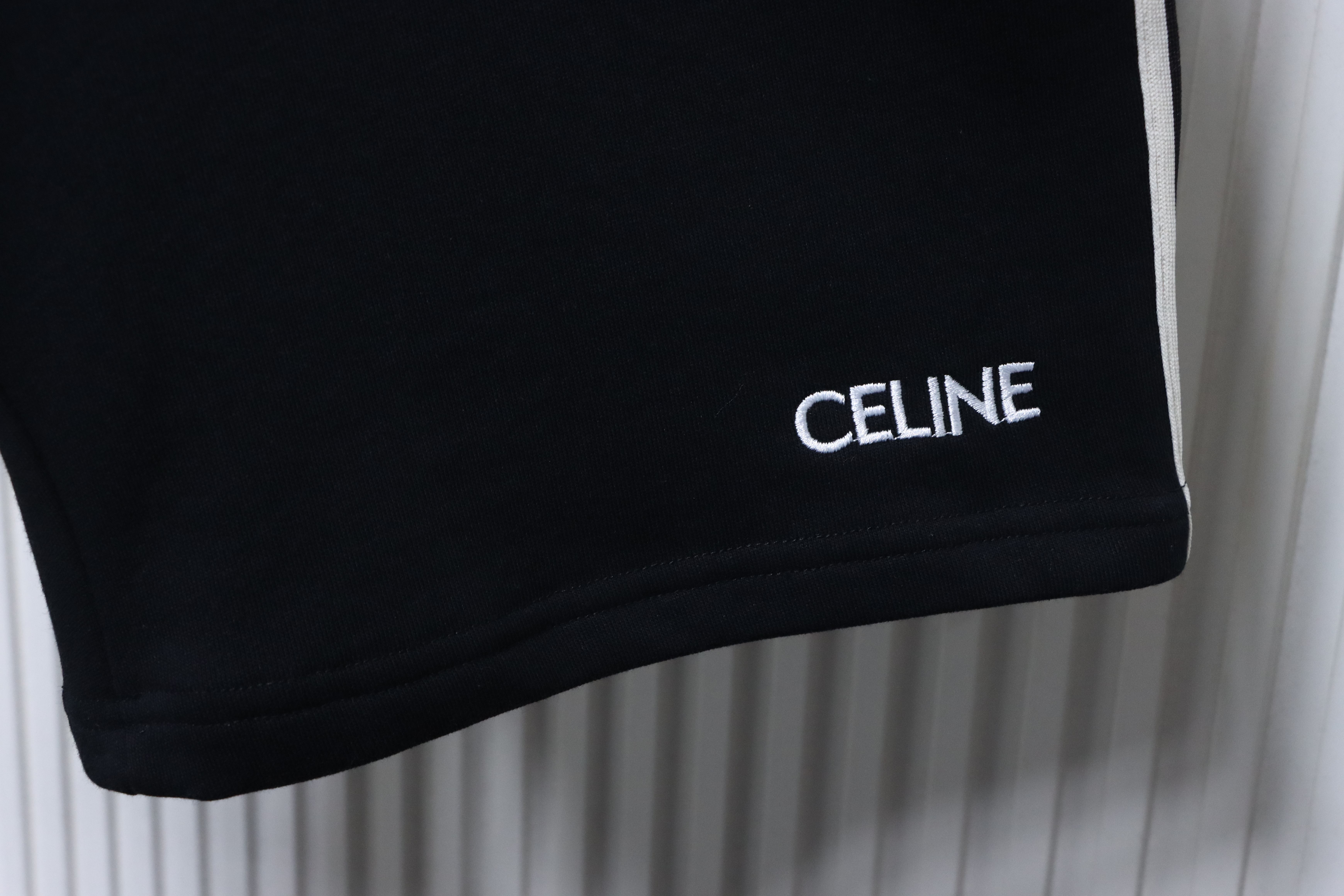 Celine 25SS Tape Embroidered Letter Shorts