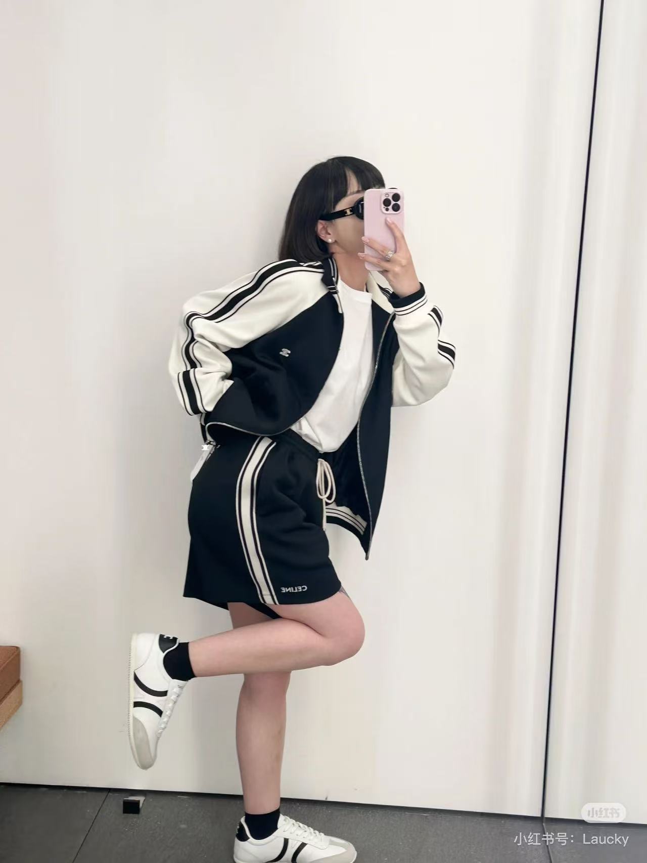 Celine 25SS Tape Embroidered Letter Shorts