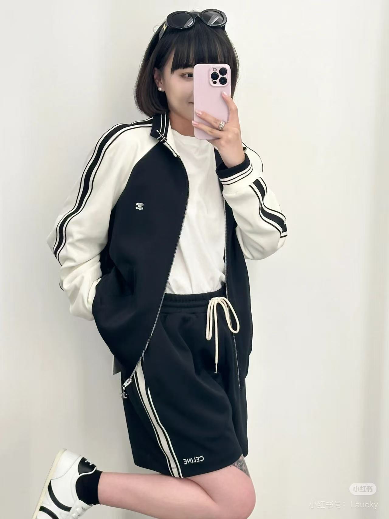 Celine 25SS Tape Embroidered Letter Shorts