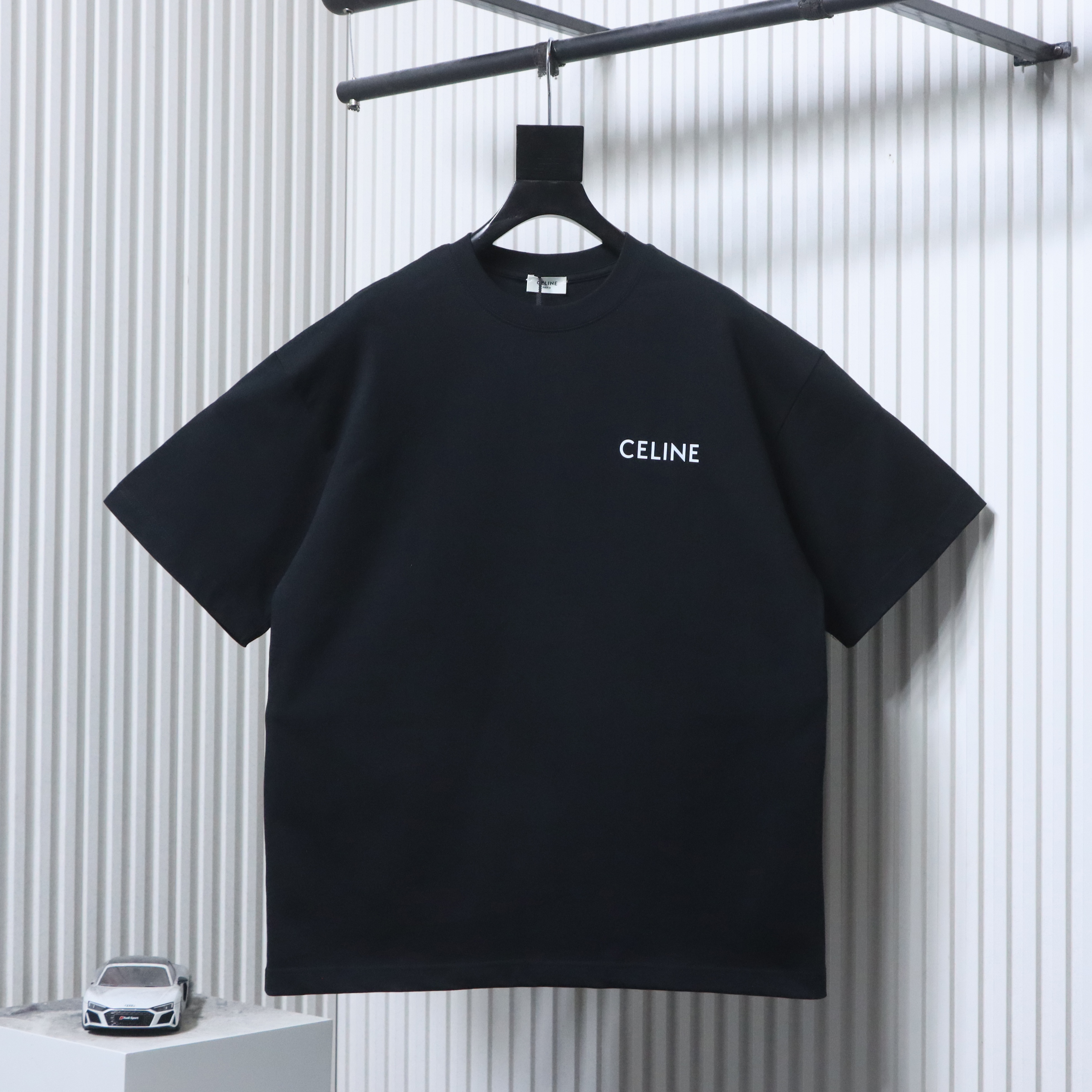 Celine 26SS Classic Logo Print Heavyweight Short Sleeve T-Shirt Style 2