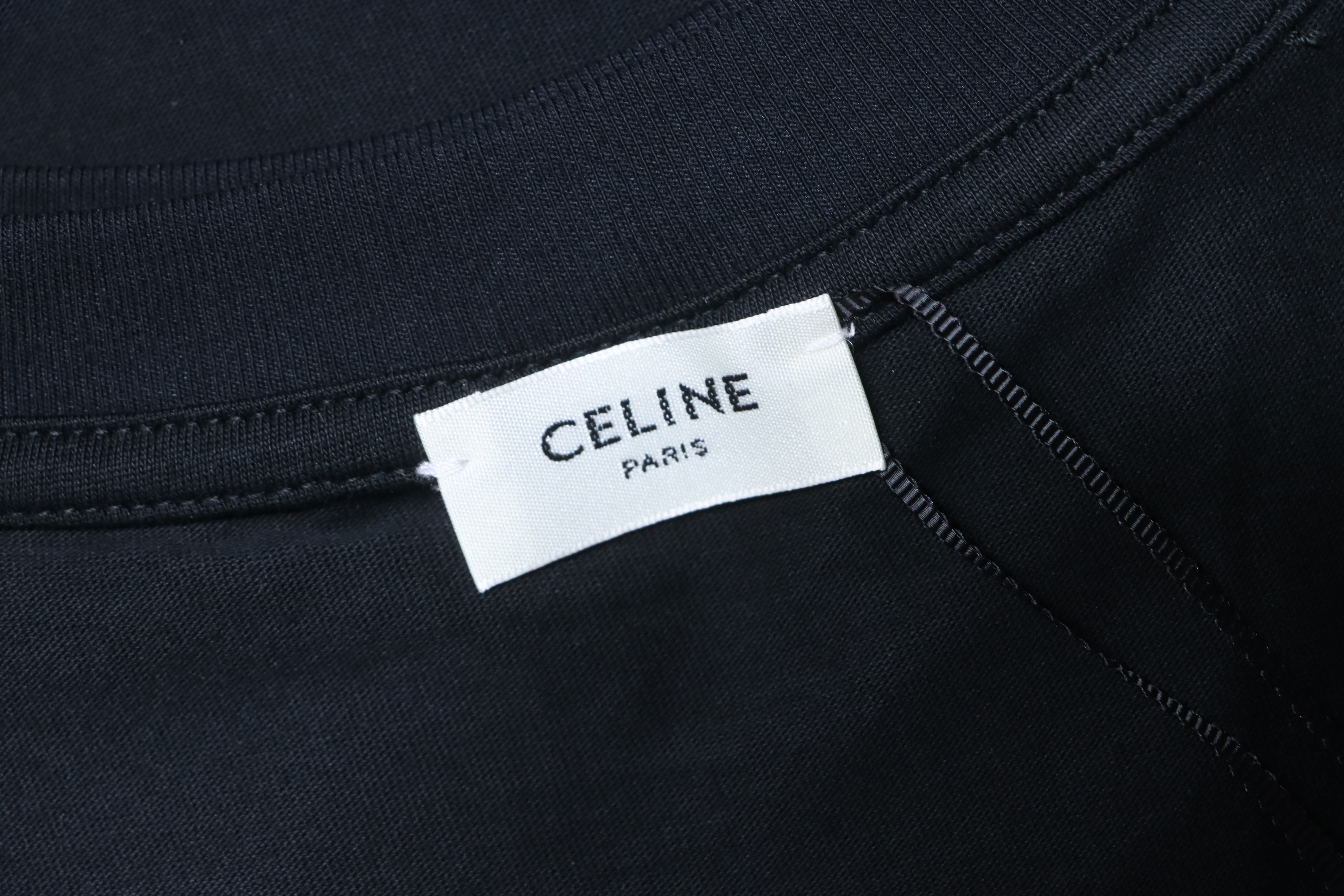 Celine 26SS Classic Logo Print Heavyweight Short Sleeve T-Shirt Style 2