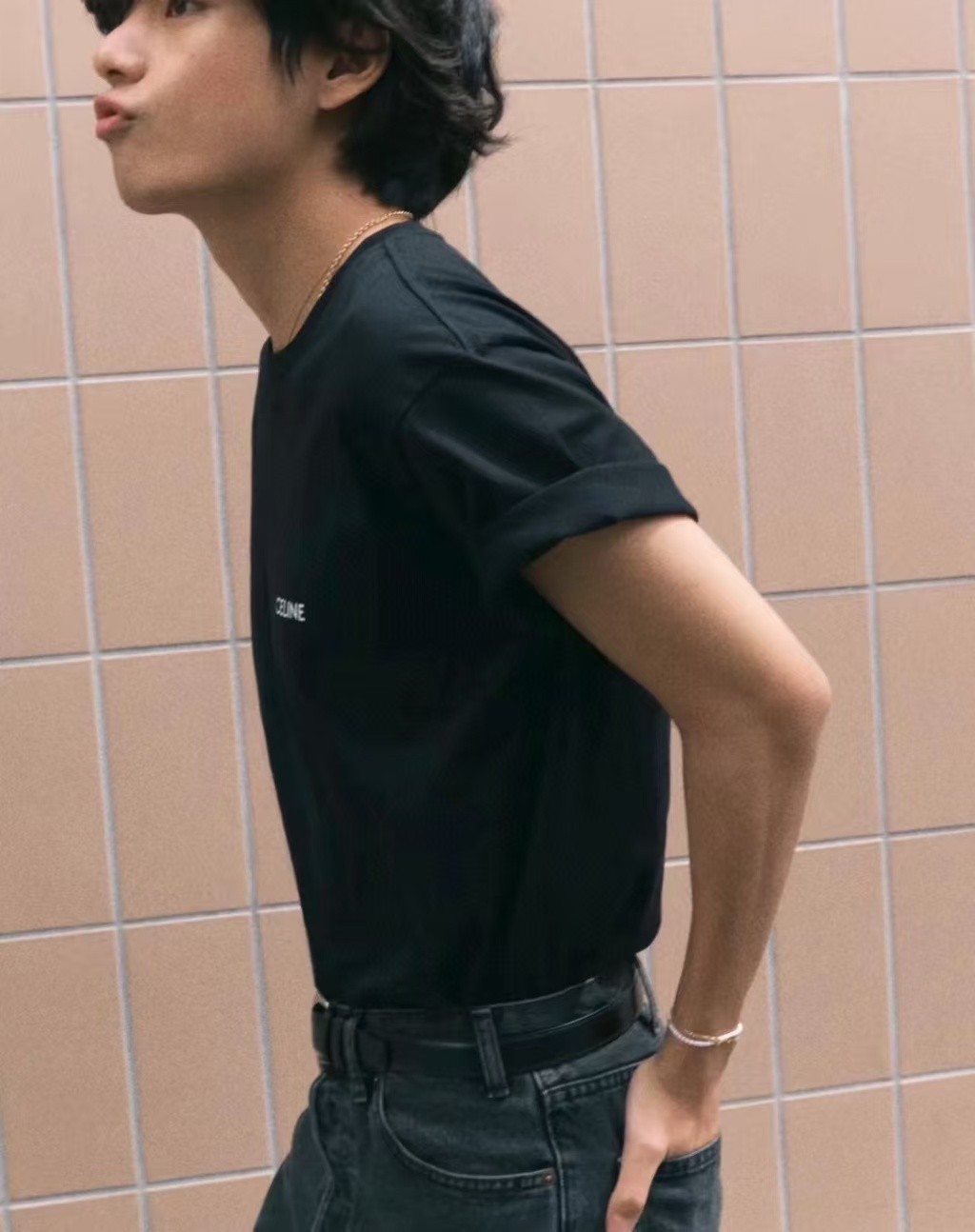 Celine 26SS Classic Logo Print Heavyweight Short Sleeve T-Shirt Style 2