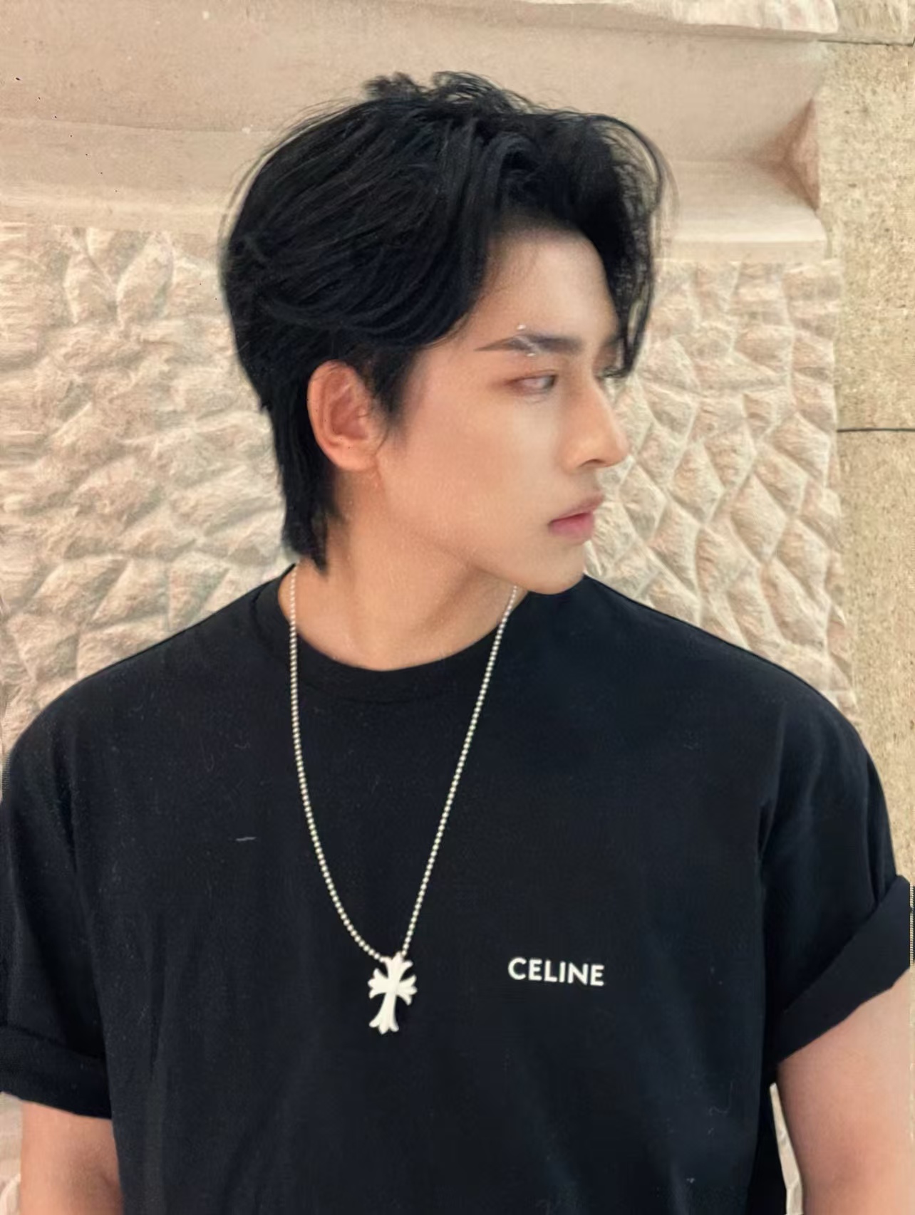 Celine 26SS Classic Logo Print Heavyweight Short Sleeve T-Shirt Style 2