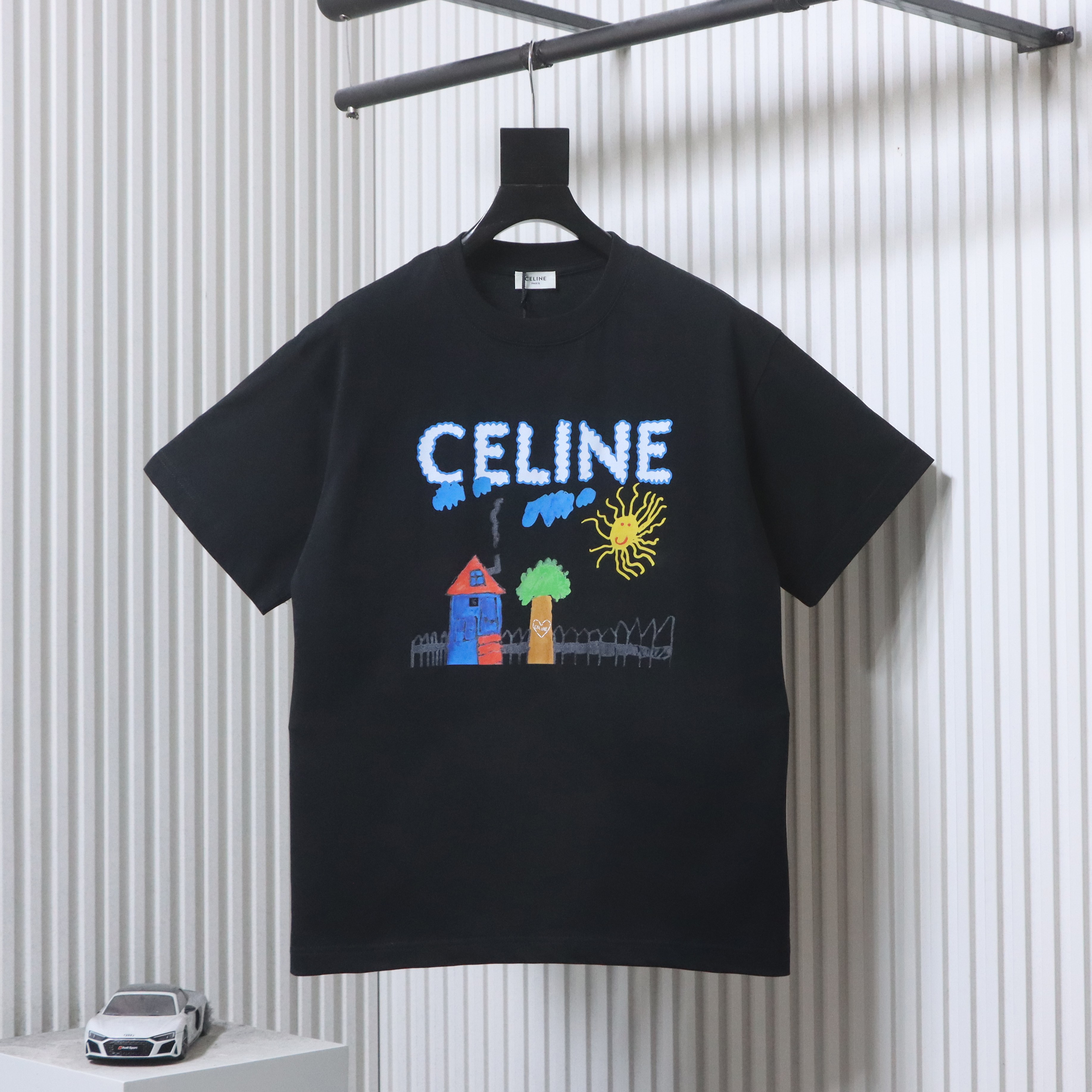 Celine 26SS Hand-Drawn Comic Print Short Sleeve T-Shirt Style 1