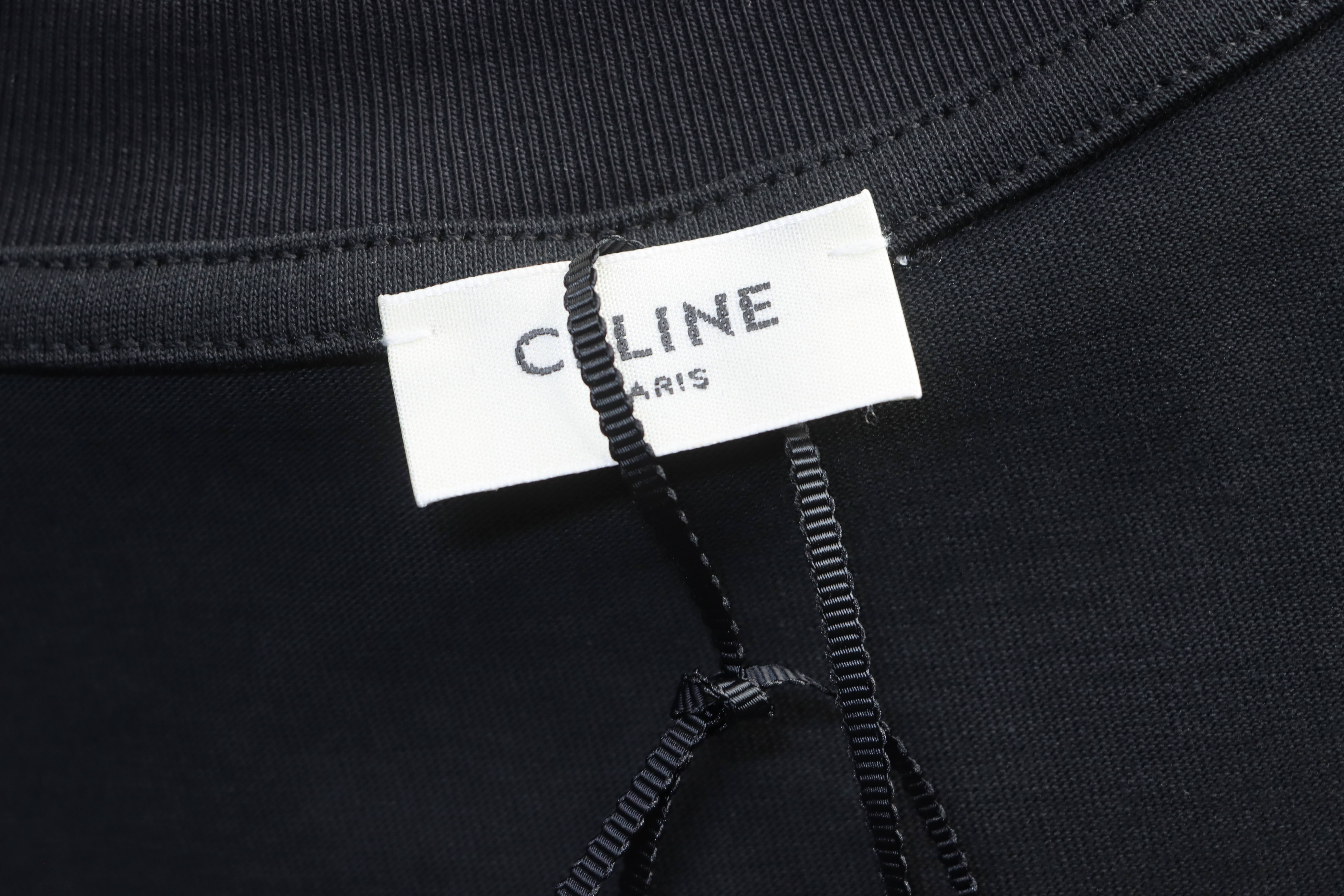 Celine 26SS Hand-Drawn Comic Print Short Sleeve T-Shirt Style 1