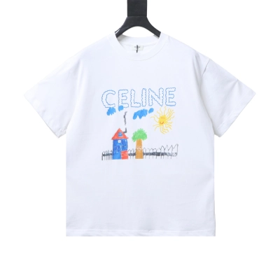 Celine 26SS Hand-Drawn Comic Print Short Sleeve T-Shirt Style 2 02