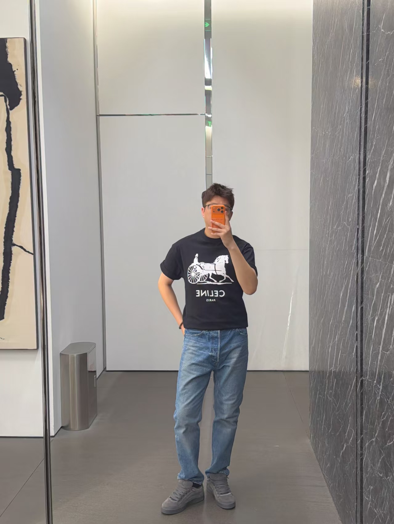 Celine 26SS Logo Print Short Sleeve T-Shirt Style 2