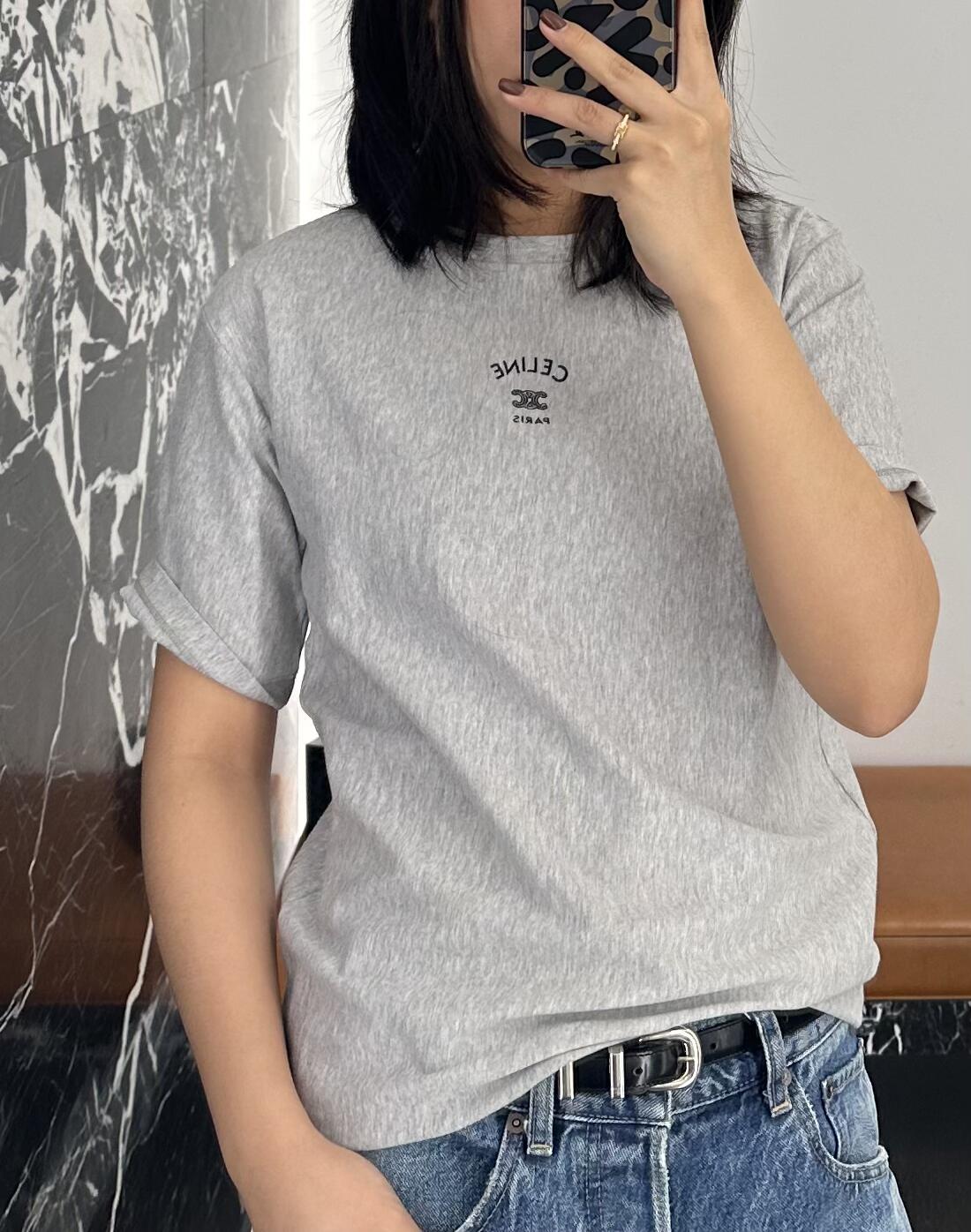 Celine 26SS Small Logo Short Sleeve T-Shirt Style 3