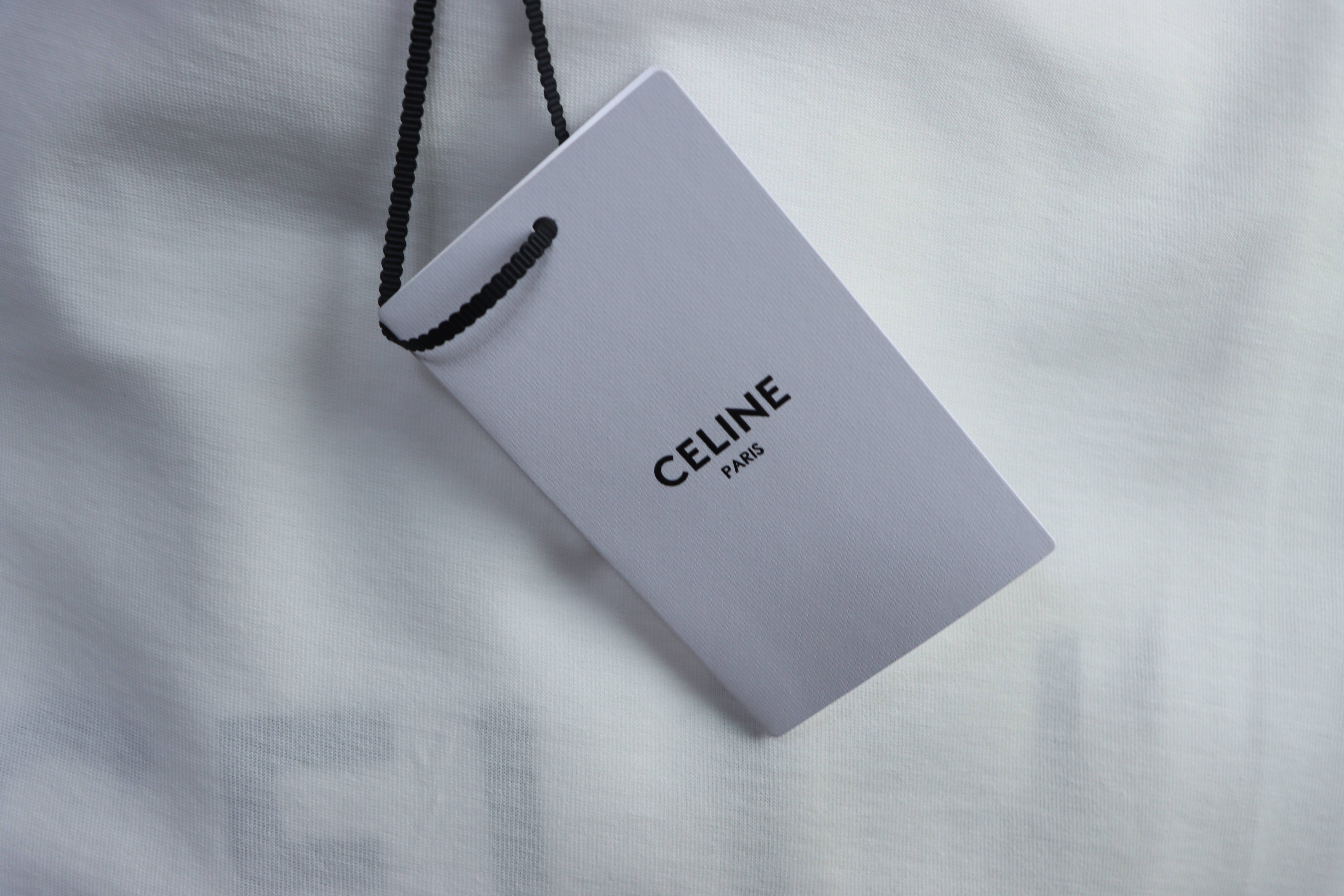 Celine Classic Letter Print Short Sleeve T-Shirt Style 1