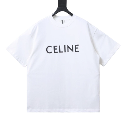 Celine Classic Letter Print Short Sleeve T-Shirt Style 1 01