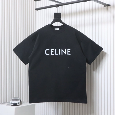 Celine Classic Letter Print Short Sleeve T-Shirt Style 2 02