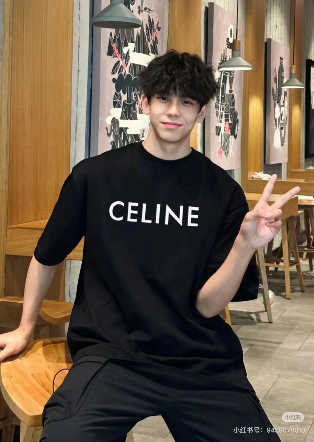 Celine Classic Letter Print Short Sleeve T-Shirt Style 2