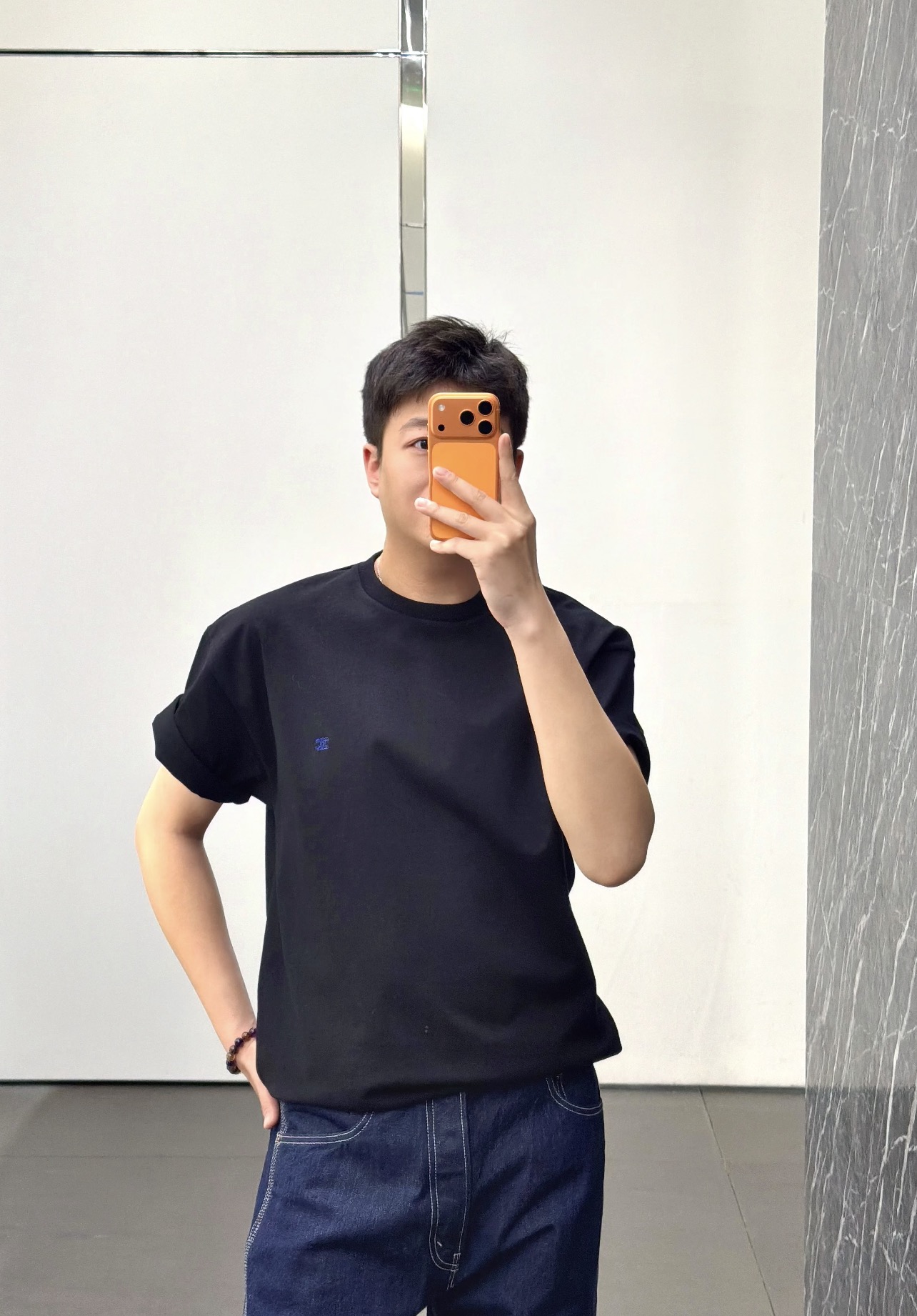 Celine Small Blue Label Short Sleeve T-Shirt