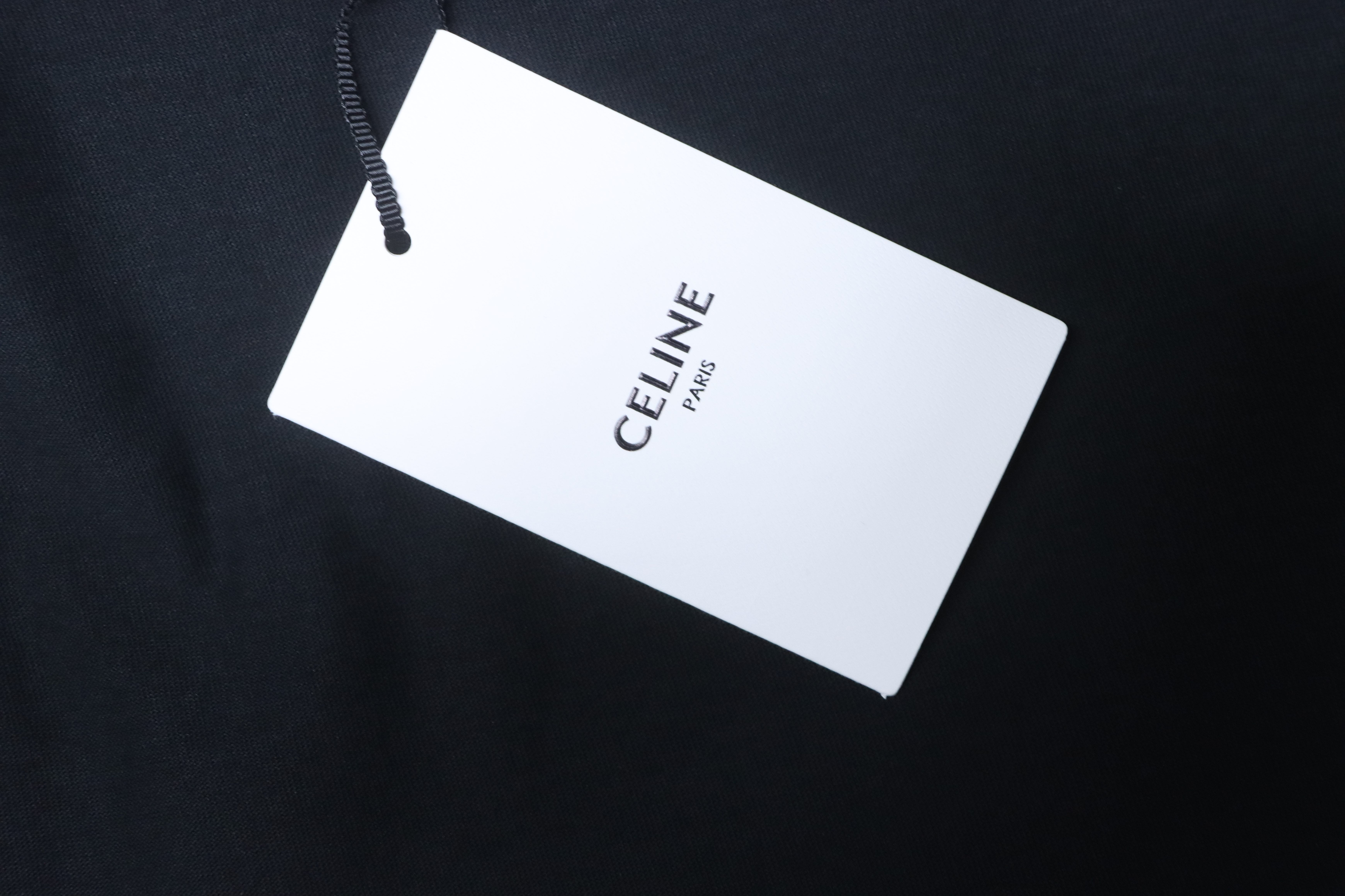 Celine SS26 Pocket Embroidered Logo Short Sleeve T-Shirt