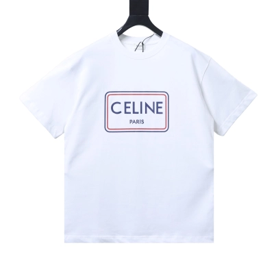 Celine Vintage Box Letter Print Short Sleeve T-Shirt 01