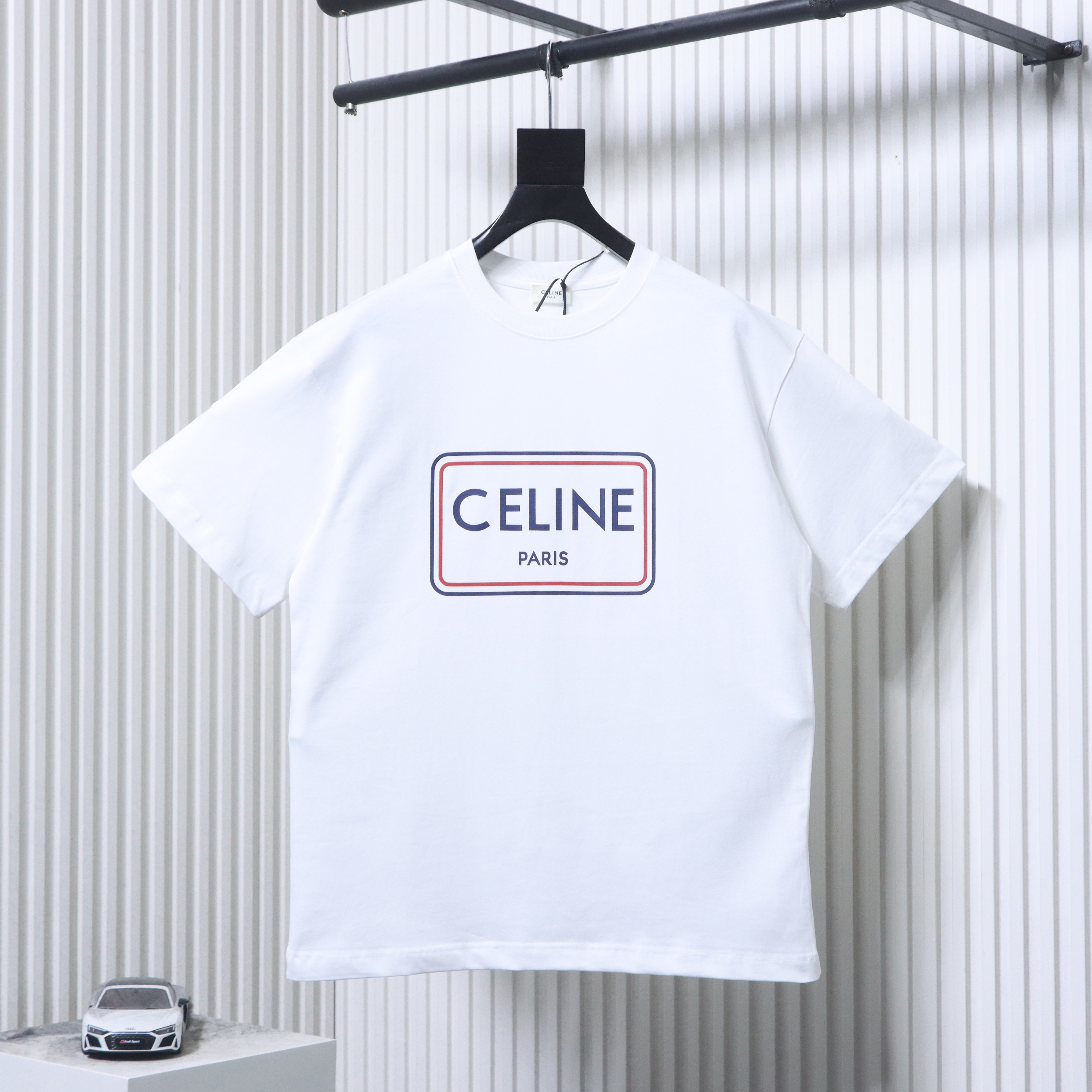 Celine Vintage Box Letter Print Short Sleeve T-Shirt