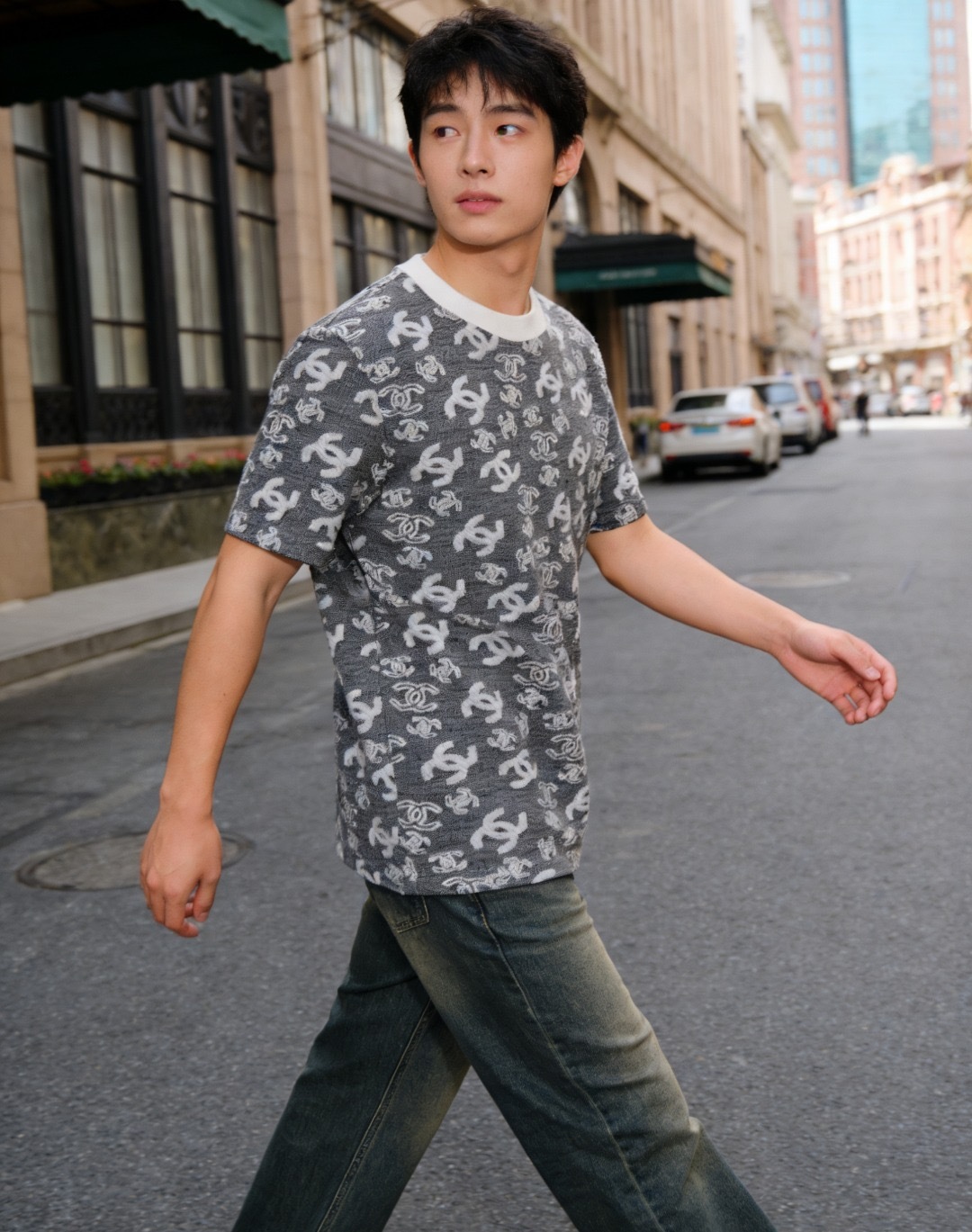 Chanel Allover Monogram Jacquard Short Sleeve T-Shirt Style 5