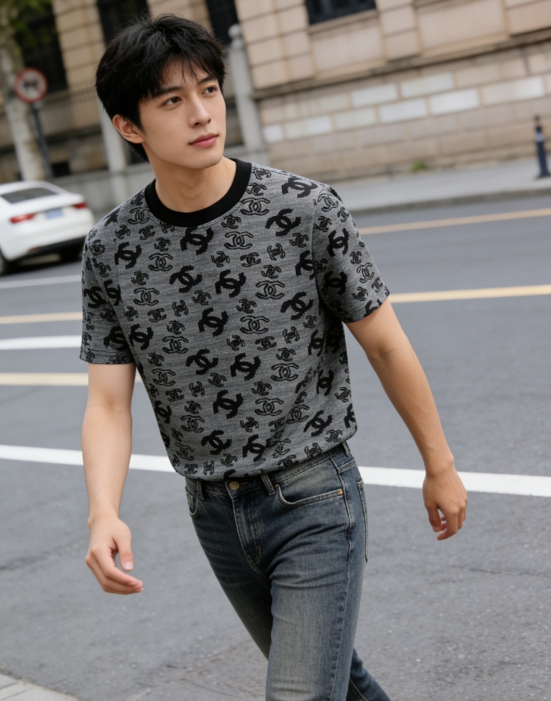 Chanel Allover Monogram Jacquard Short Sleeve T-Shirt Style 6