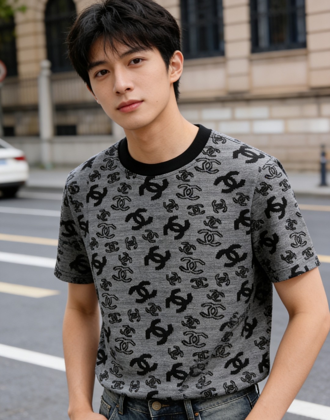 Chanel Allover Monogram Jacquard Short Sleeve T-Shirt Style 6