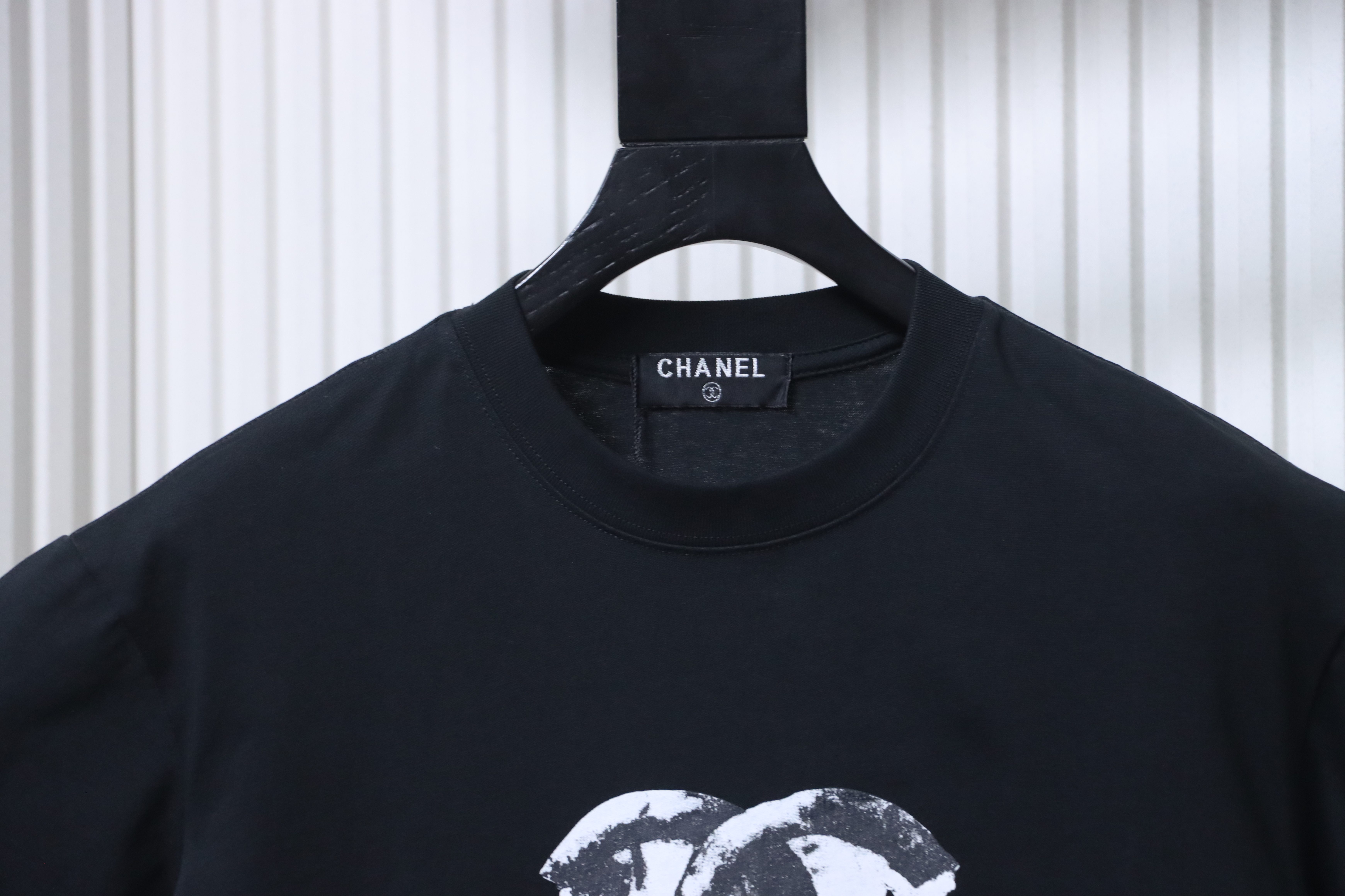 Chanel Double C Ink Print Short Sleeve T-Shirt