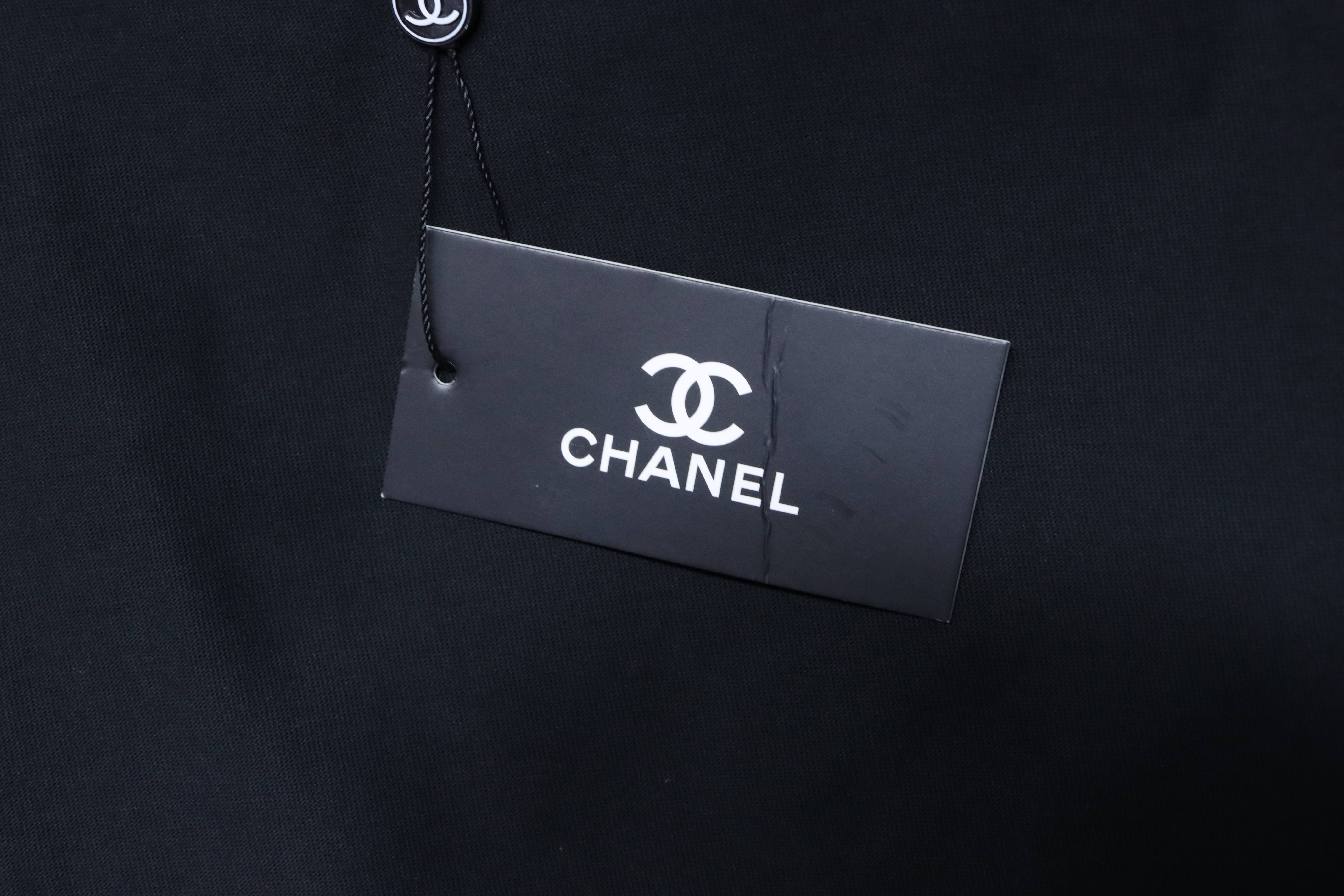 Chanel Double C Ink Print Short Sleeve T-Shirt