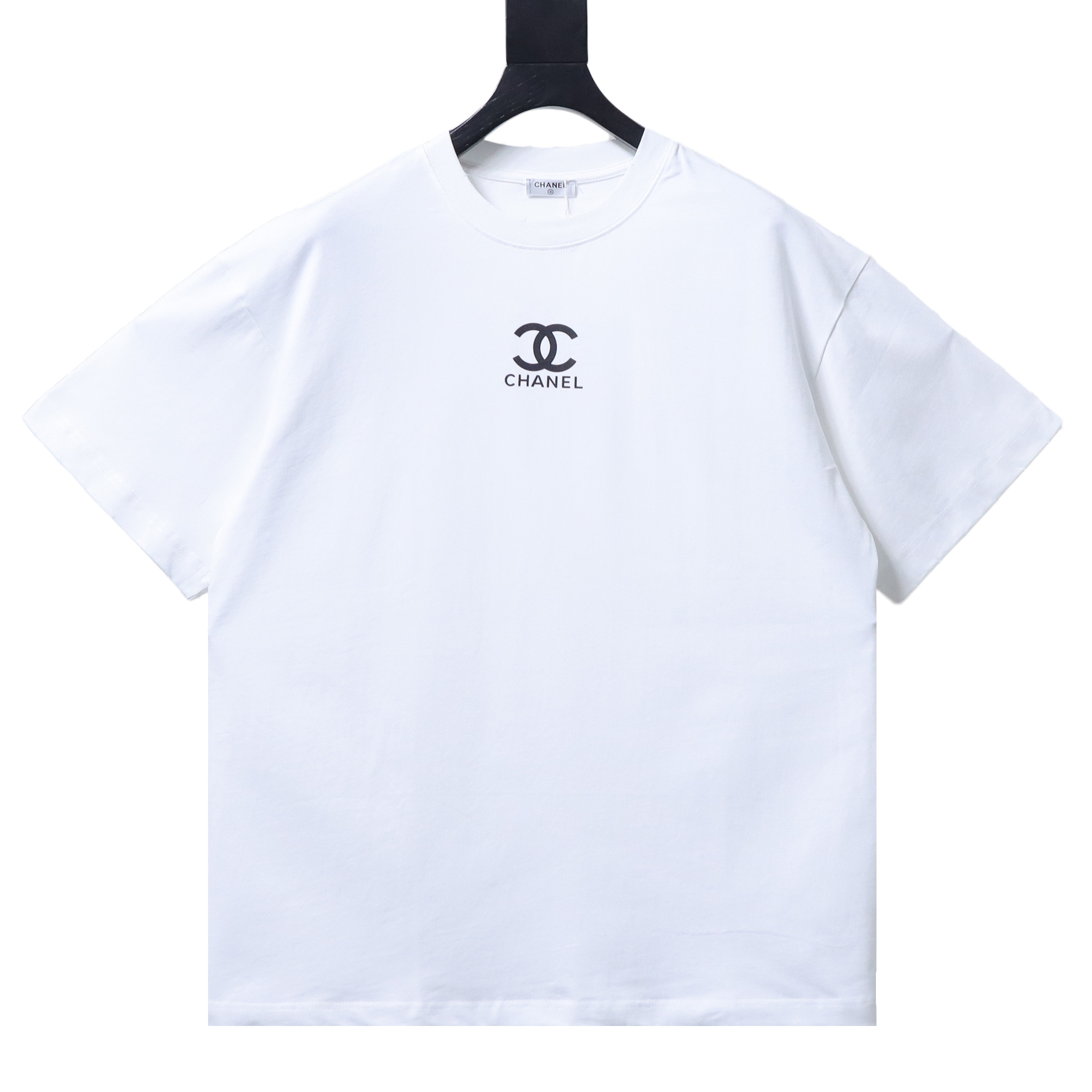 Chanel Double C Silicone Logo Print Short Sleeve T-Shirt Style 1