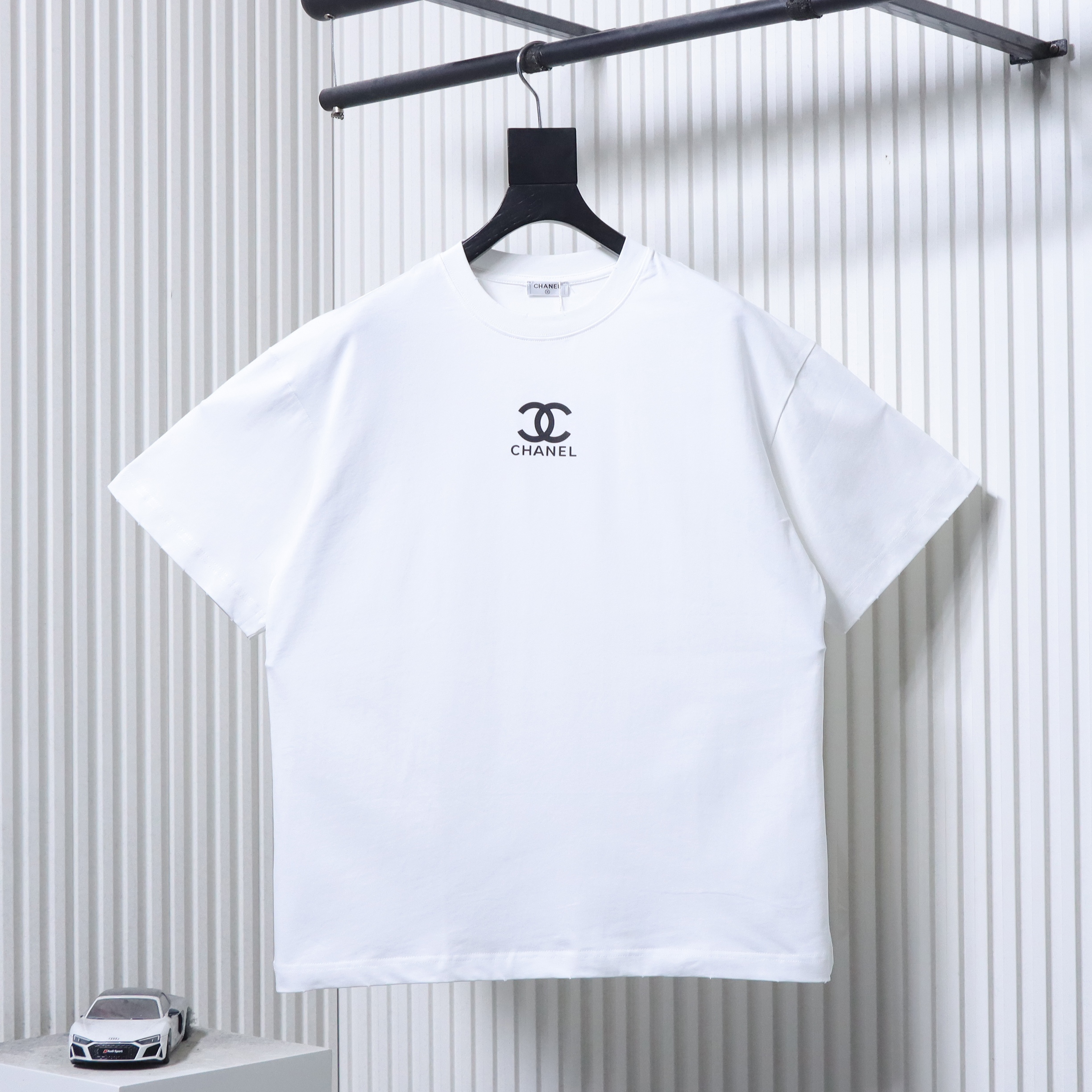Chanel Double C Silicone Logo Print Short Sleeve T-Shirt Style 1