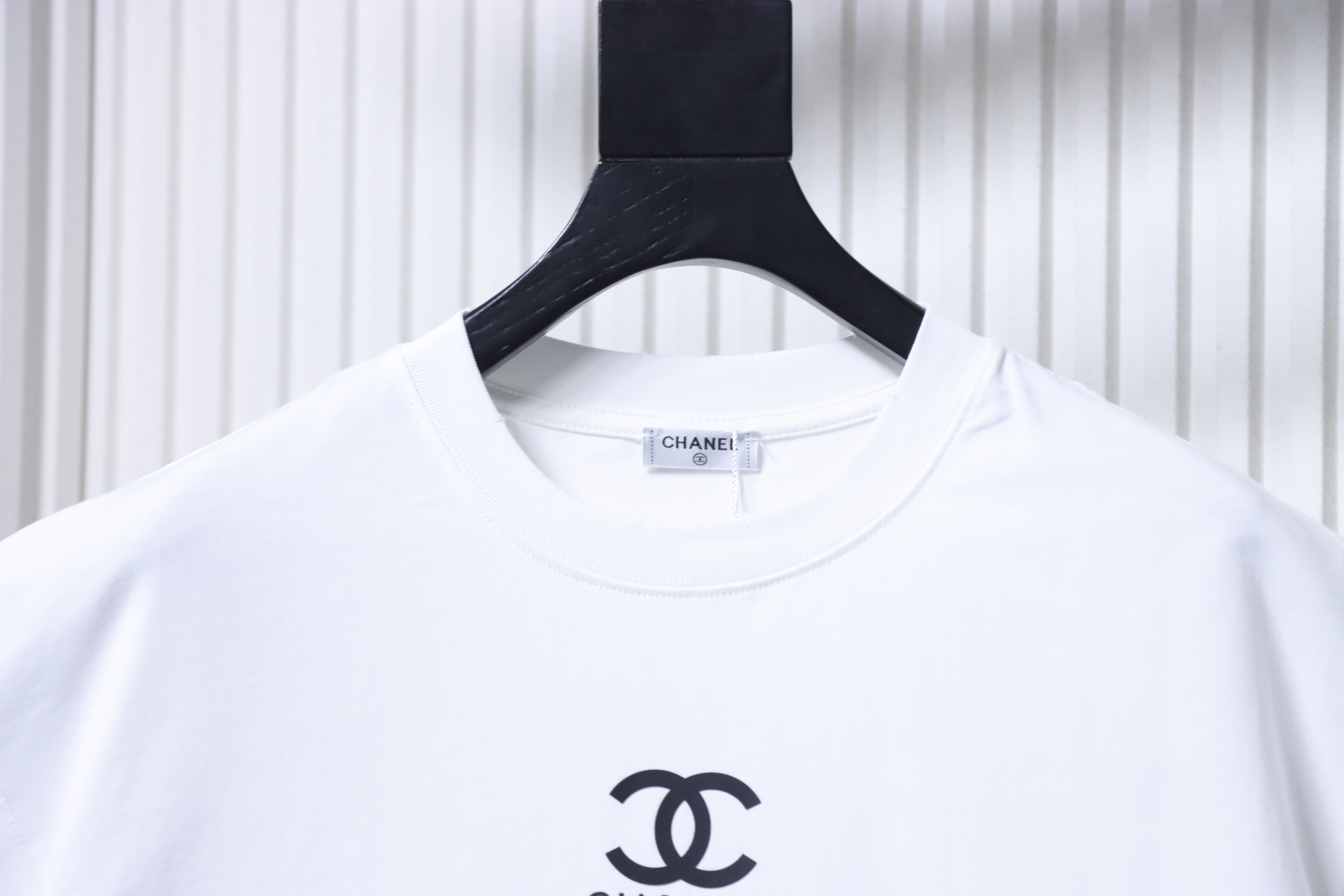 Chanel Double C Silicone Logo Print Short Sleeve T-Shirt Style 1