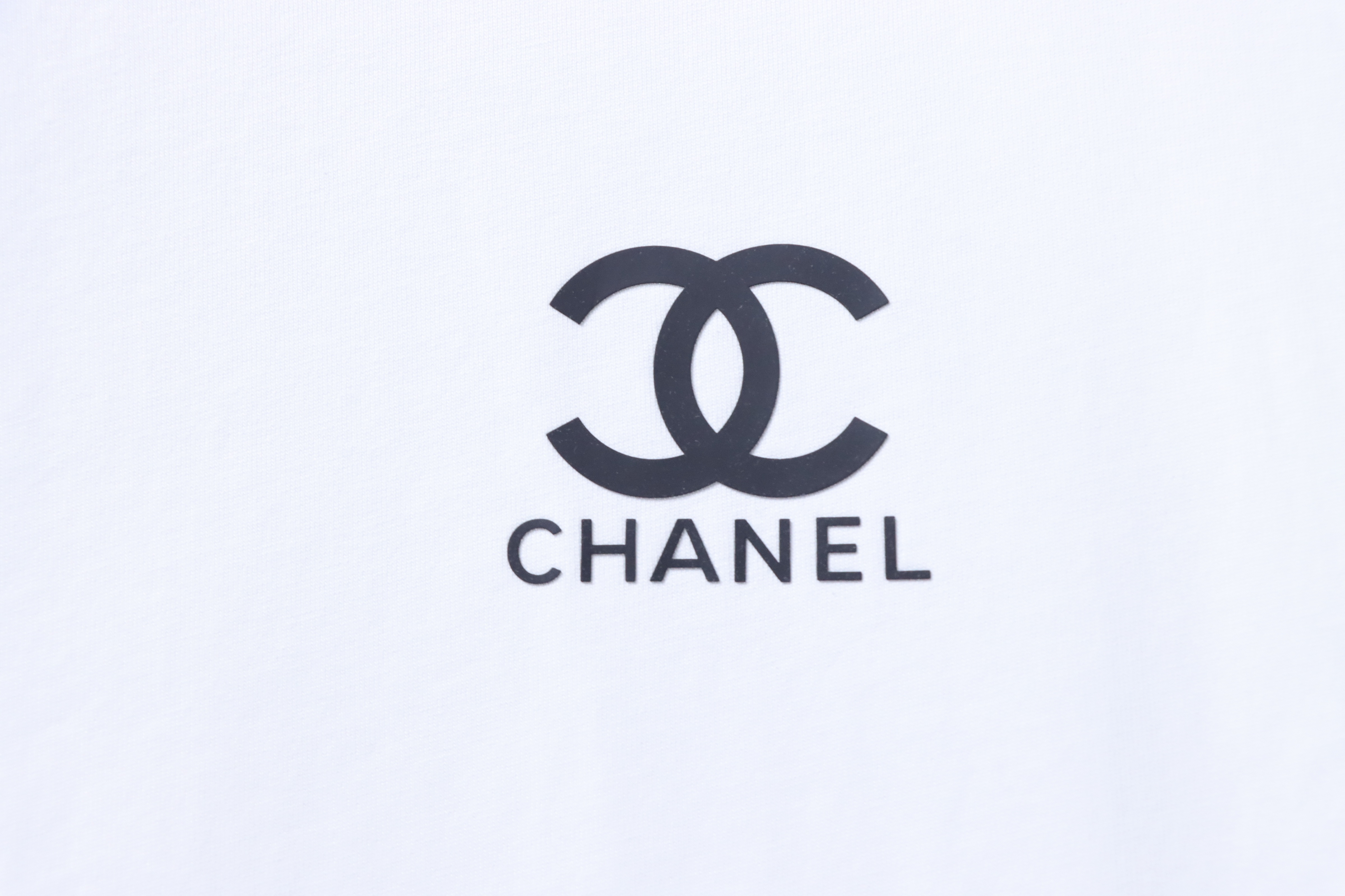 Chanel Double C Silicone Logo Print Short Sleeve T-Shirt Style 1