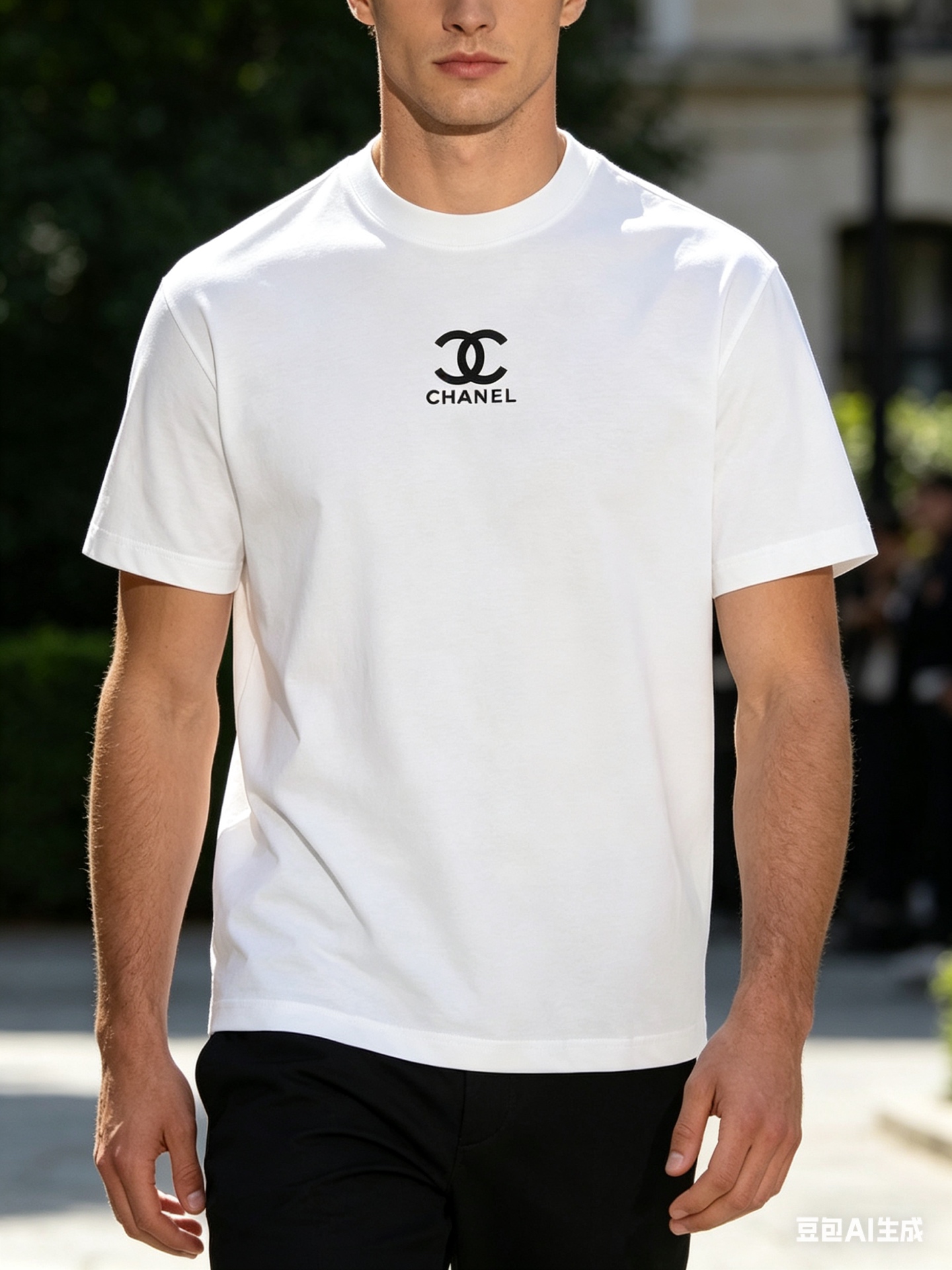 Chanel Double C Silicone Logo Print Short Sleeve T-Shirt Style 1